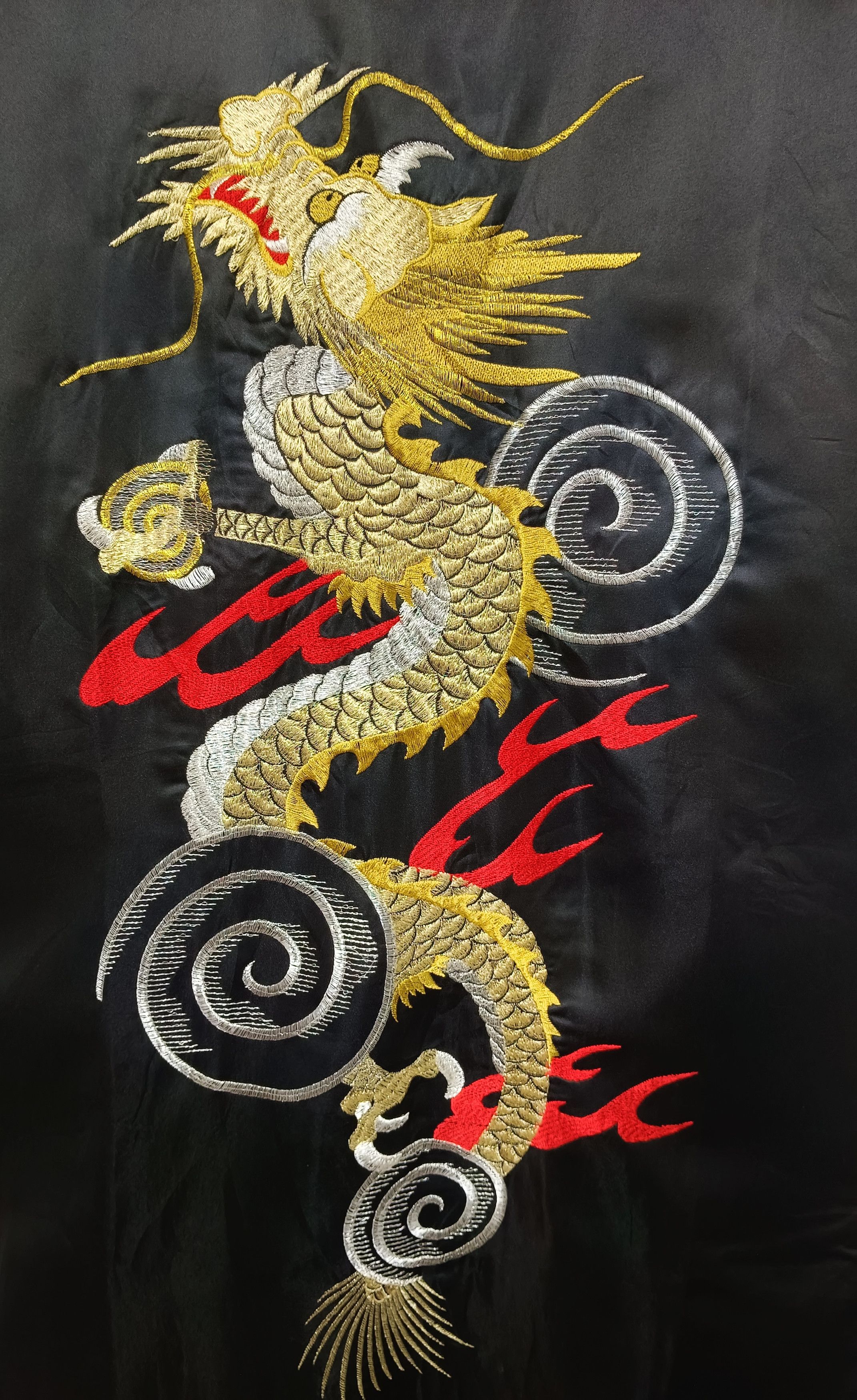 Beauty Beast Rare Japanese Kimono Embroidery Dragon Yakuza Size US L / EU 52-54 / 3 - 3 Thumbnail
