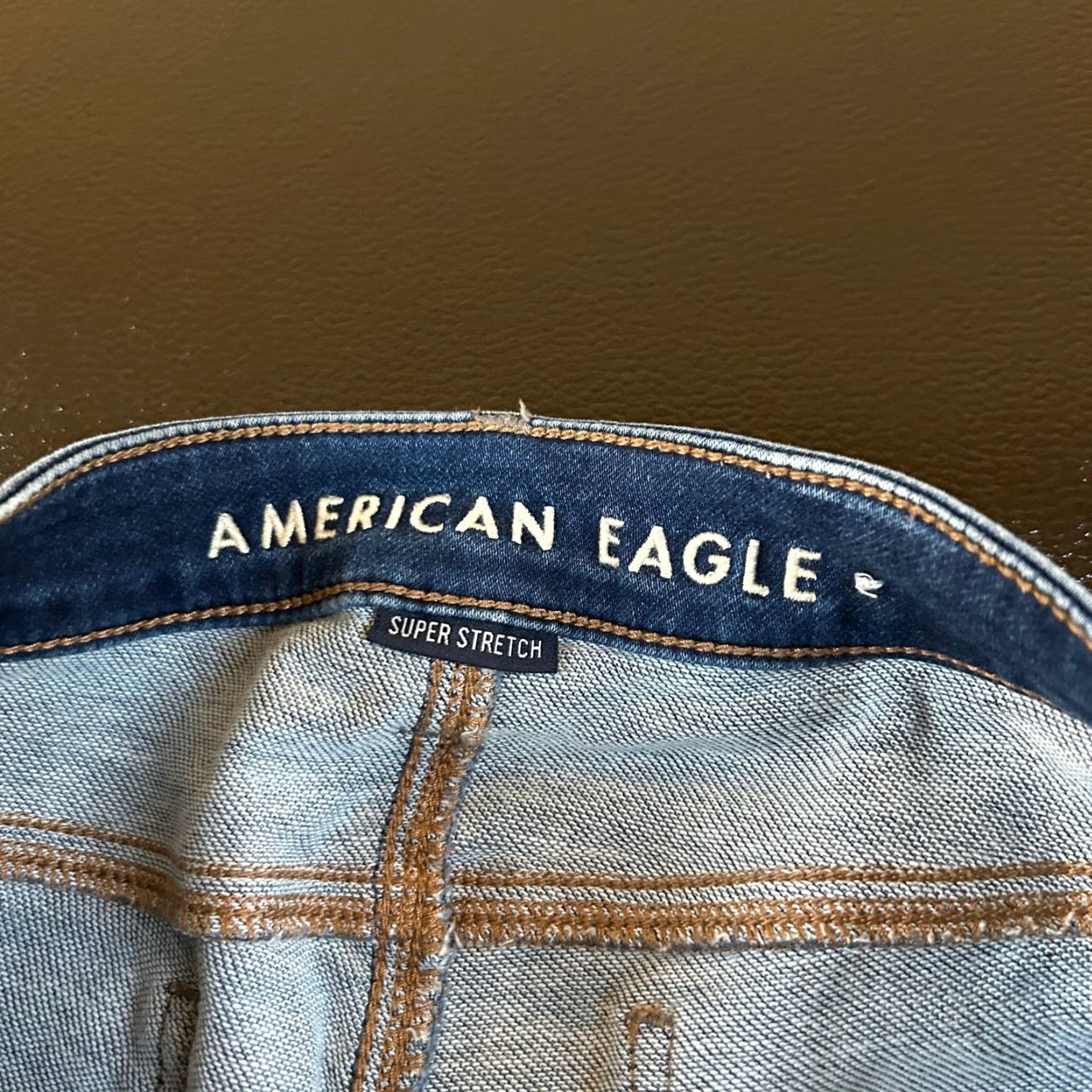 Vintage American Eagle Denim Jeggings Jeans Distressed Dark Wash Stretch Womens 2 26x27" Jeans Blue Slim Pockets Zipper Button 90s? Size 26" / US 2 / IT 38 - 2 Thumbnail