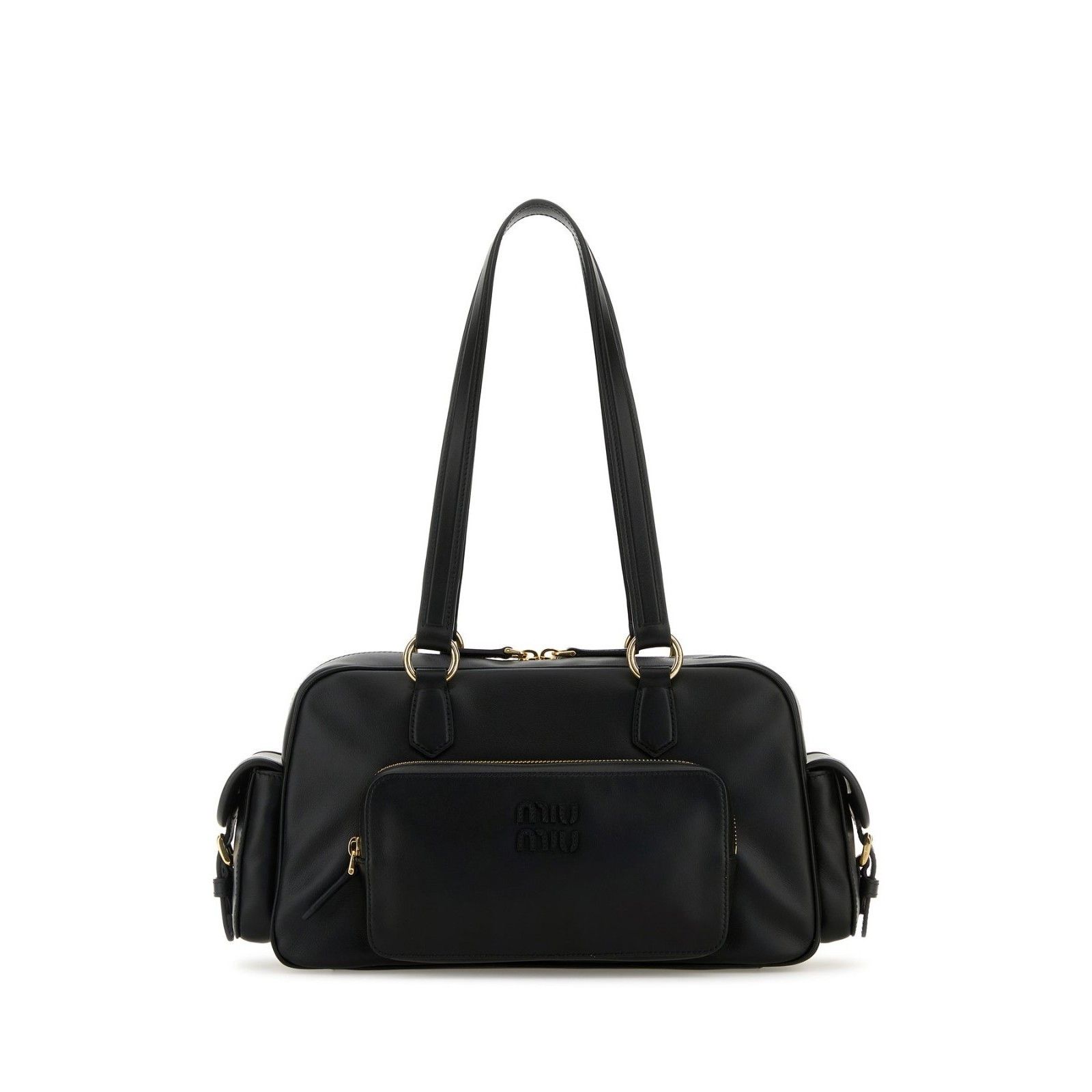 Miu Miu MIU MIU Double Handled Multipocket Black Leather Shoulder Ba Size ONE SIZE - 1 Thumbnail