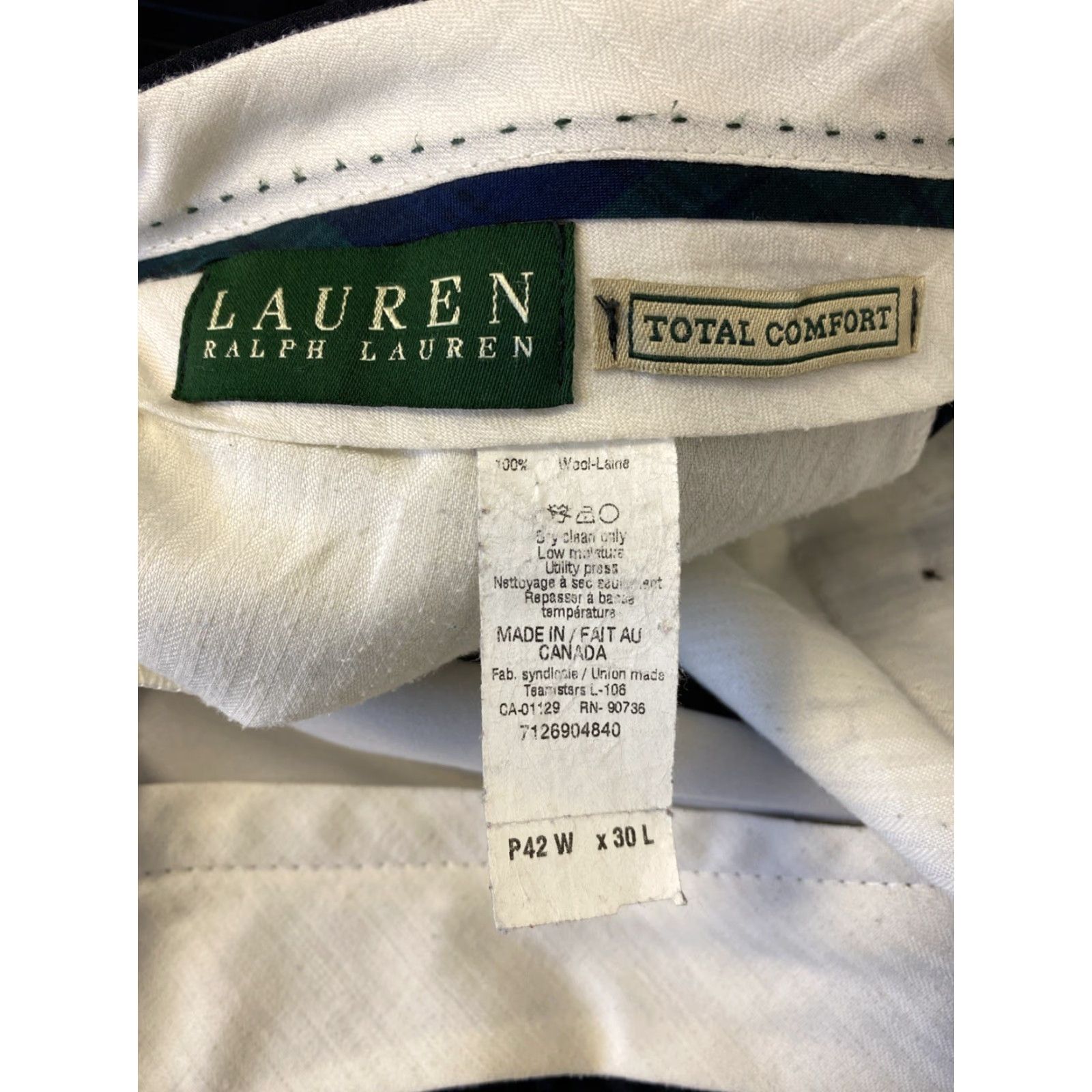 Ralph Lauren Ralph Lauren Dress Pants Mens 42x30 Wool Black Striped Pleated Straight Leg Front Zipper Zip Pockets City USA Vintage: No (if any) Size US 42 / EU 58 - 7 Thumbnail