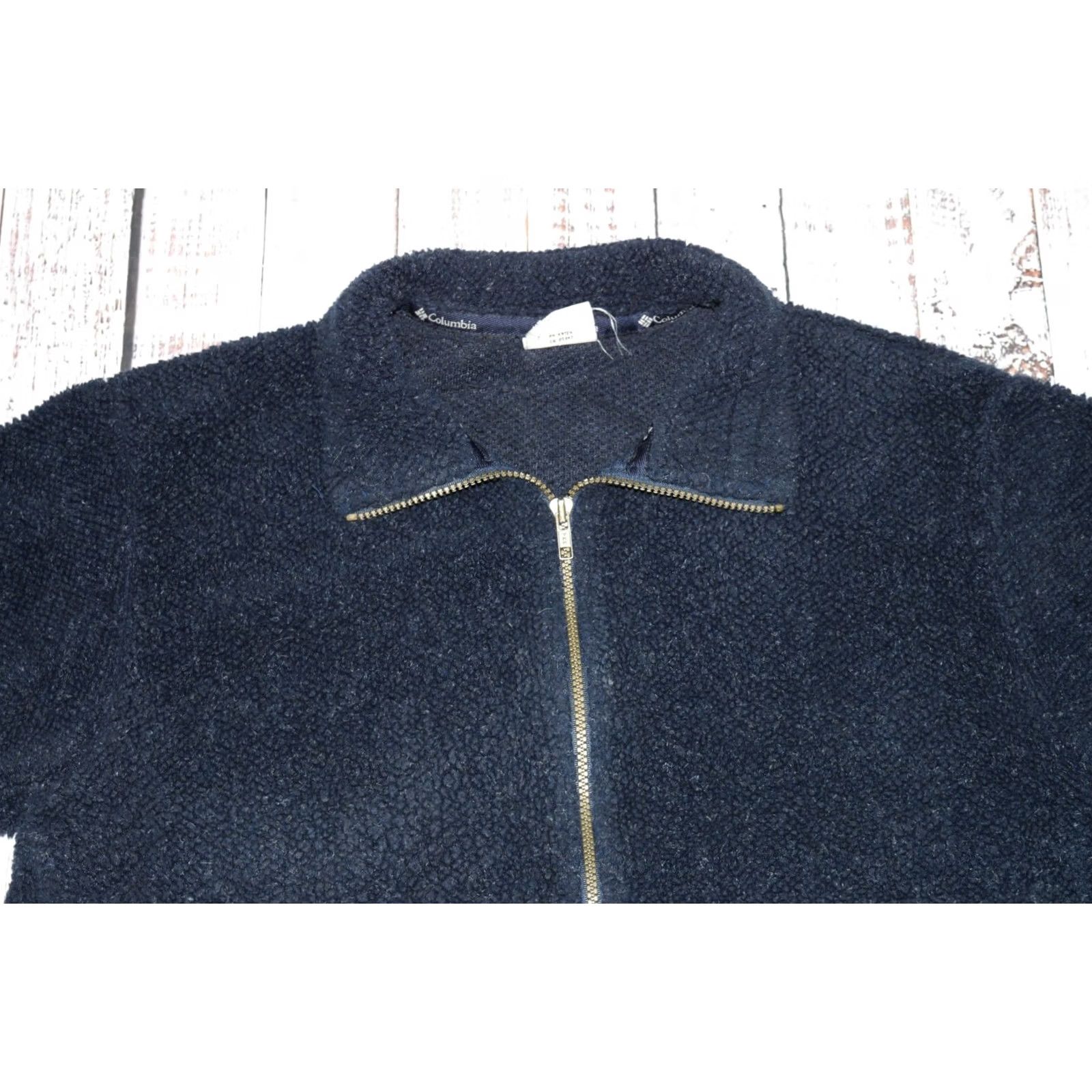 Vintage VINTAGE Columbia SHERPA ZIP Jacket MEN M NAVY Fleece 90s Outdoor Casual Logo/Full Zip (USA) Size US M / EU 48-50 / 2 - 2 Thumbnail