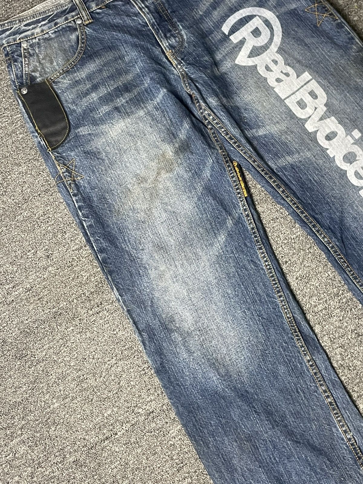 Japanese Brand × Vintage REAL B.VOICE Japanese Brand Spell Out Jeans (84) Size US 35 - 3 Thumbnail
