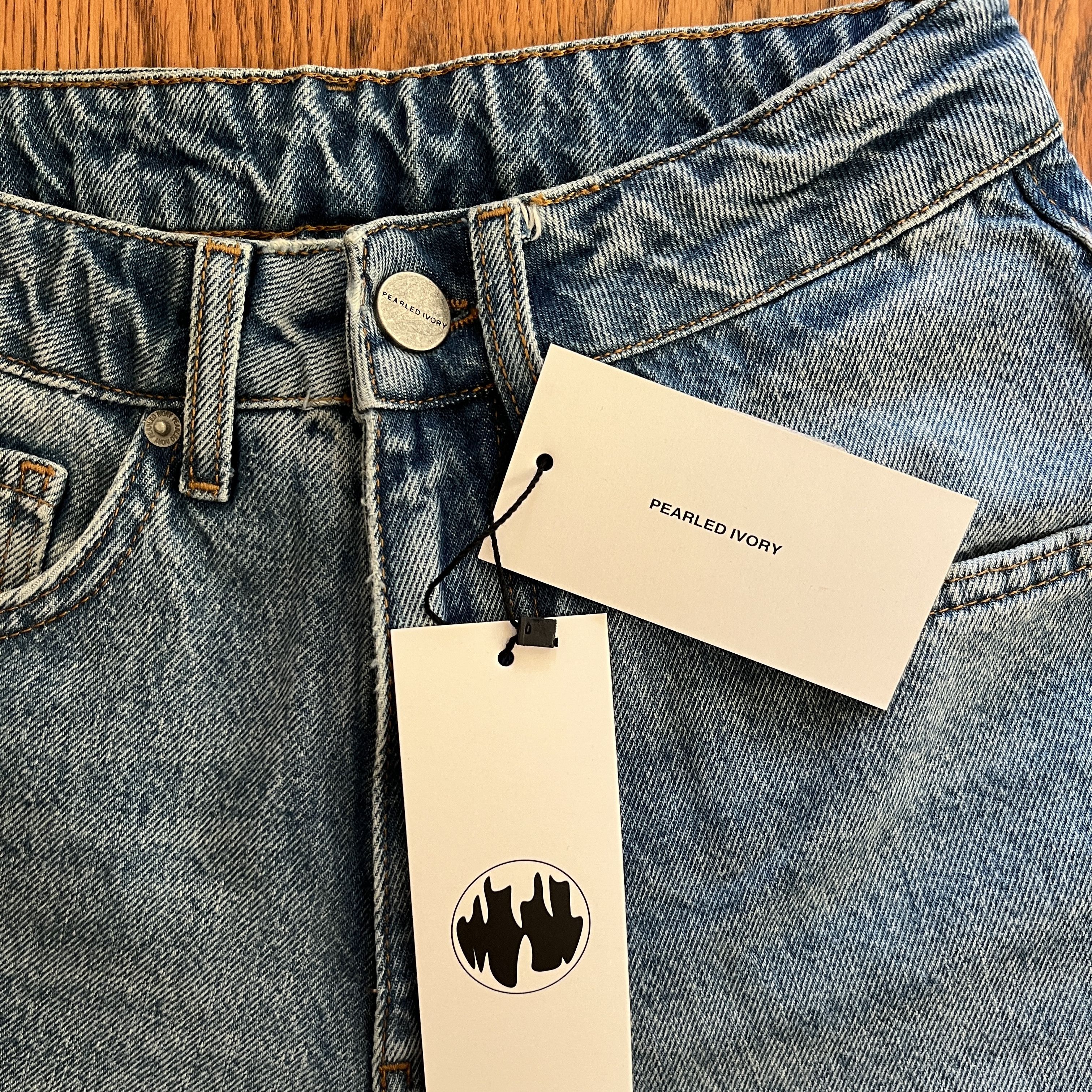 Pearled Ivory Pearled Ivory Flared Sandblasted Blue Denim Jeans Size US 26 / EU 42 - 4 Thumbnail