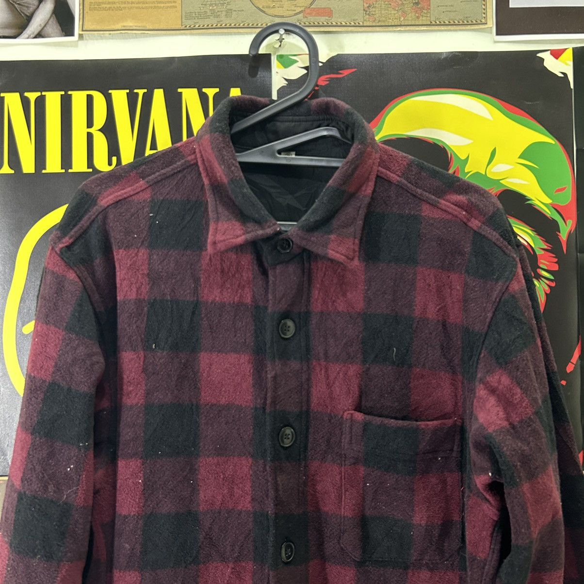 Uniqlo Vintage Uniqlo Checkered Fleece Button Down Shirts Size US M / EU 48-50 / 2 - 2 Thumbnail