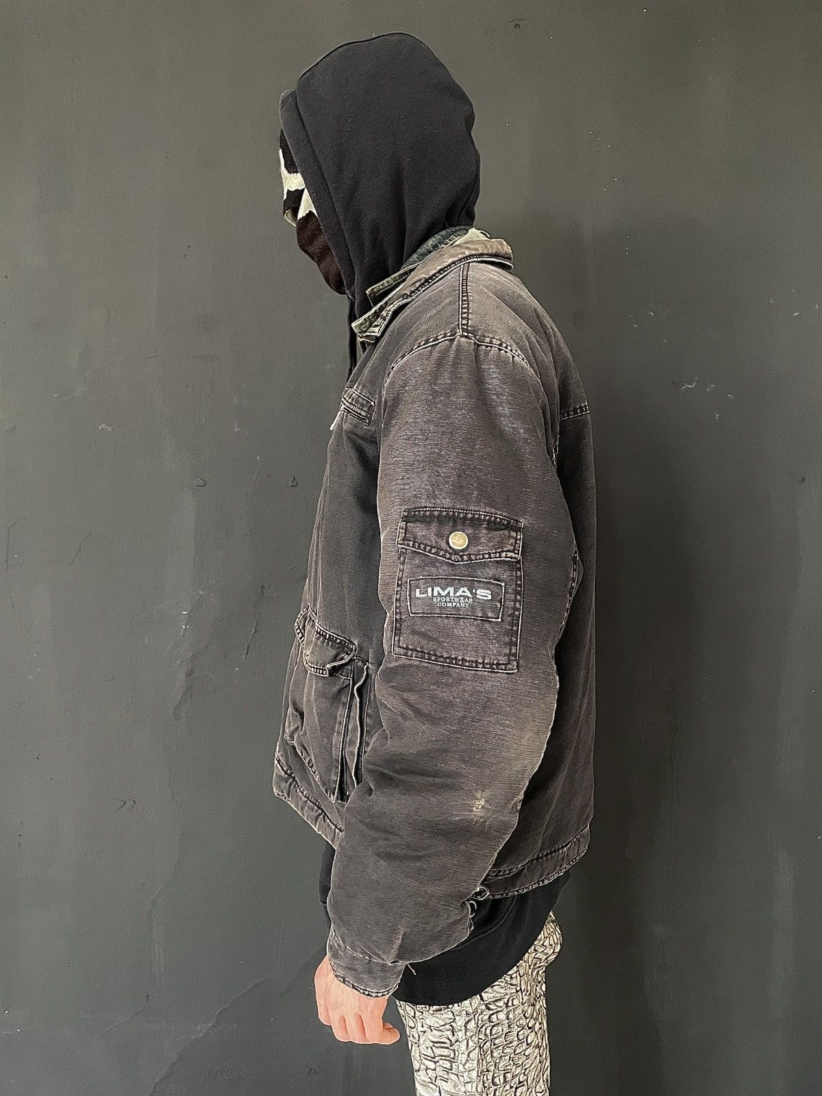 Vintage Vintage LIMA’S Workwear Jacket Faded Black Heavy Canvas Size US L / EU 52-54 / 3 - 3 Thumbnail