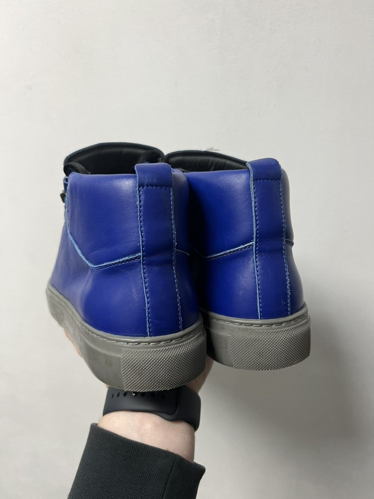 Balenciaga Balenciaga Arena High Black Cracked Leather Sneakers Size US 8 / EU 41 - 8 Thumbnail