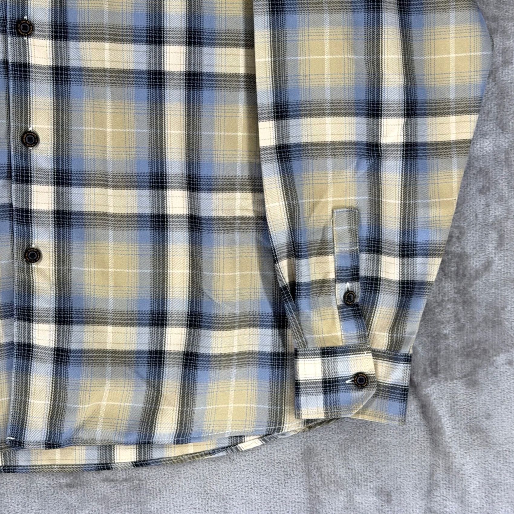 Vintage Dixxon Flannel Company Delmo Plaid Shirt Mens 3X Tan Blue Black D-Tech Button Up Shirt Size US XXL / EU 58 / 5 - 3 Thumbnail