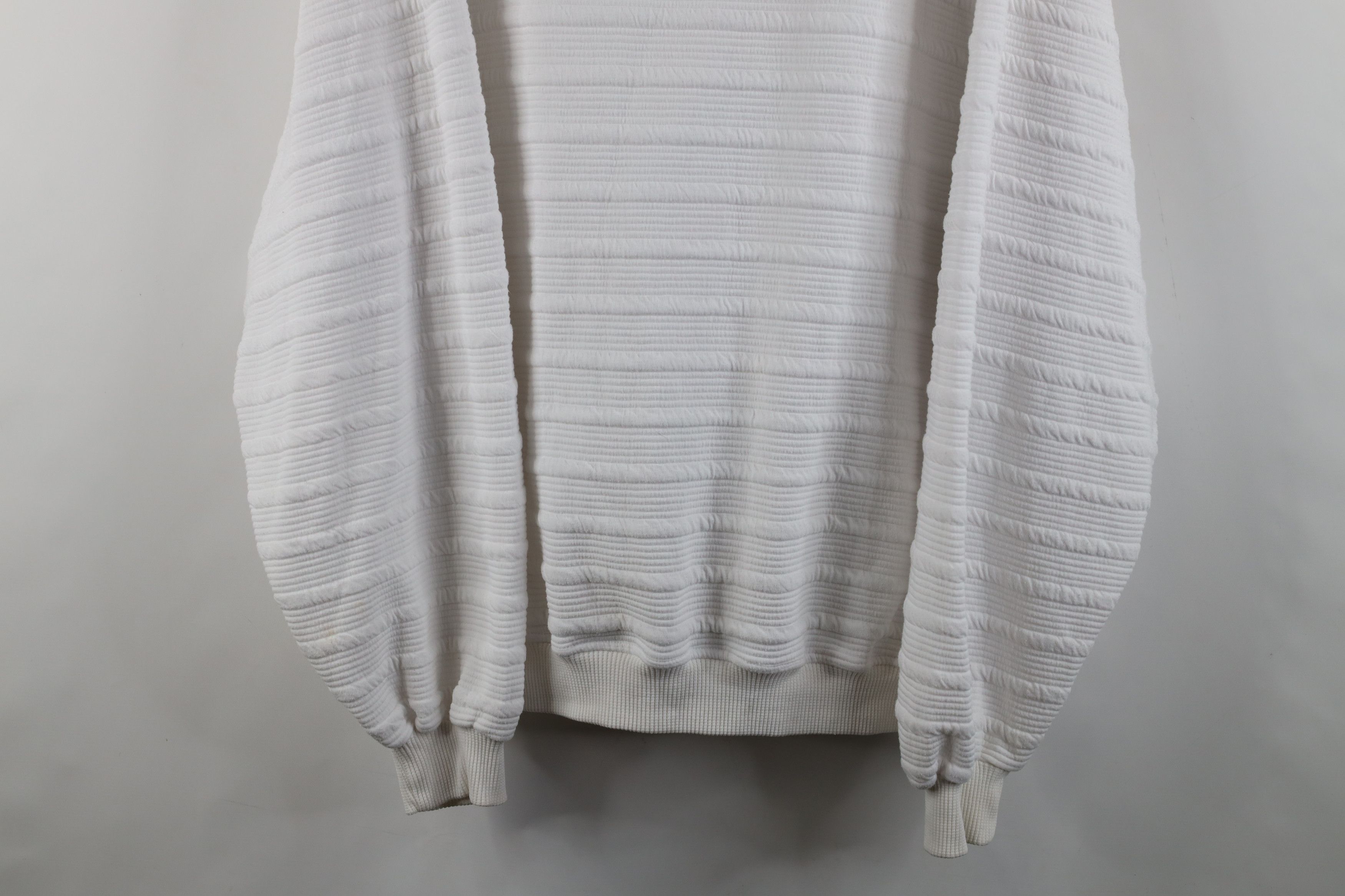 Vintage Vintage 90s Streetwear Ribbed Mock Neck Sweatshirt White Size US XL / EU 56 / 4 - 3 Thumbnail