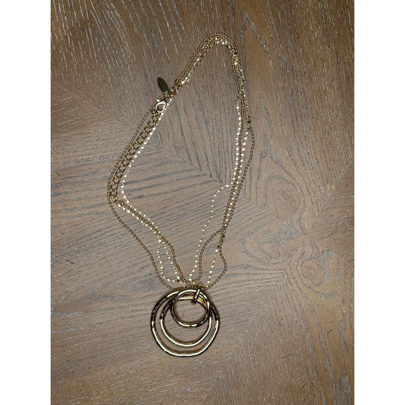 Style & Co Style & Co Gold Tone Multi Strand Circle Pendant Necklace Size ONE SIZE - 2 Thumbnail