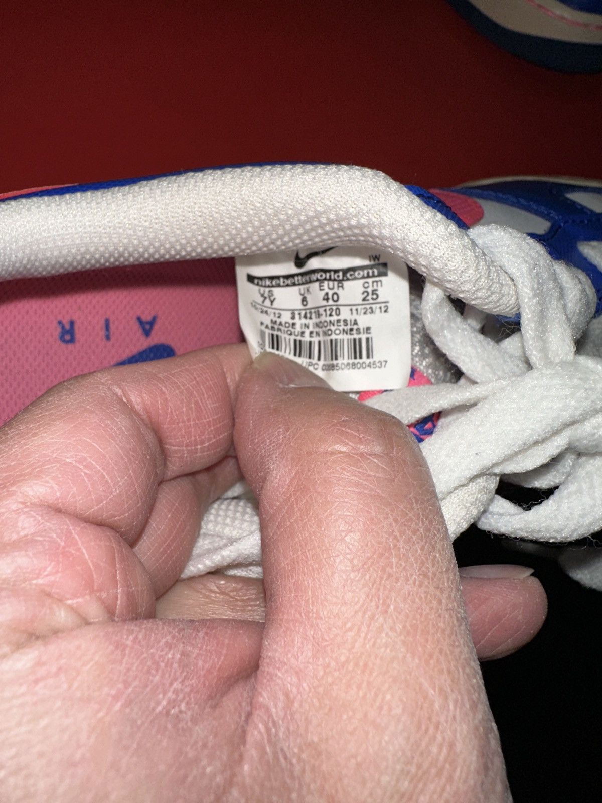 Nike NOS Vtg NIKE Air Force 1 AF-1 '82 Pink & Blue Deadstock 7M Size US 7 / EU 40 - 4 Thumbnail