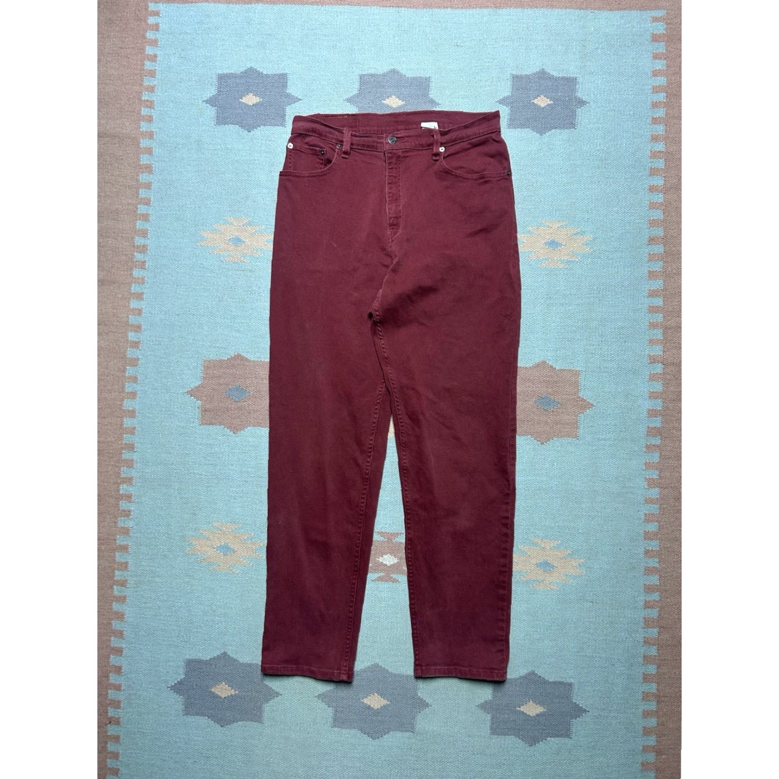 Levi's VINTAGE Levi’s 550 jeans maroon red relaxed fit tapered leg womens size 12 31x30 Size 24" / US 00 / IT 34 - 5 Thumbnail