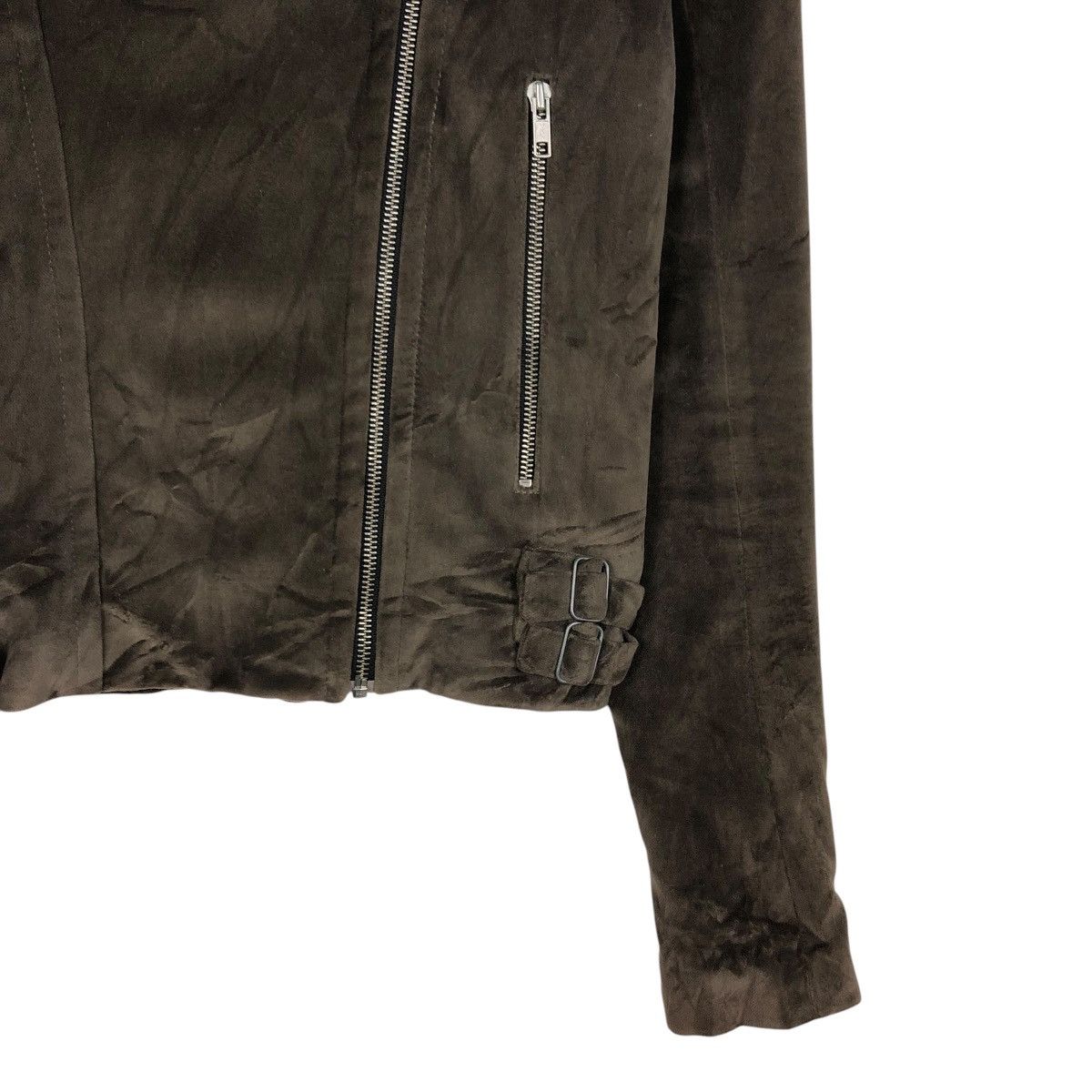 Haider Ackermann 🔥RICH BROWN CROPPED CHORE BIKER JACKET DOUBLE COLLAR Size US S / EU 44-46 / 1 - 9 Thumbnail