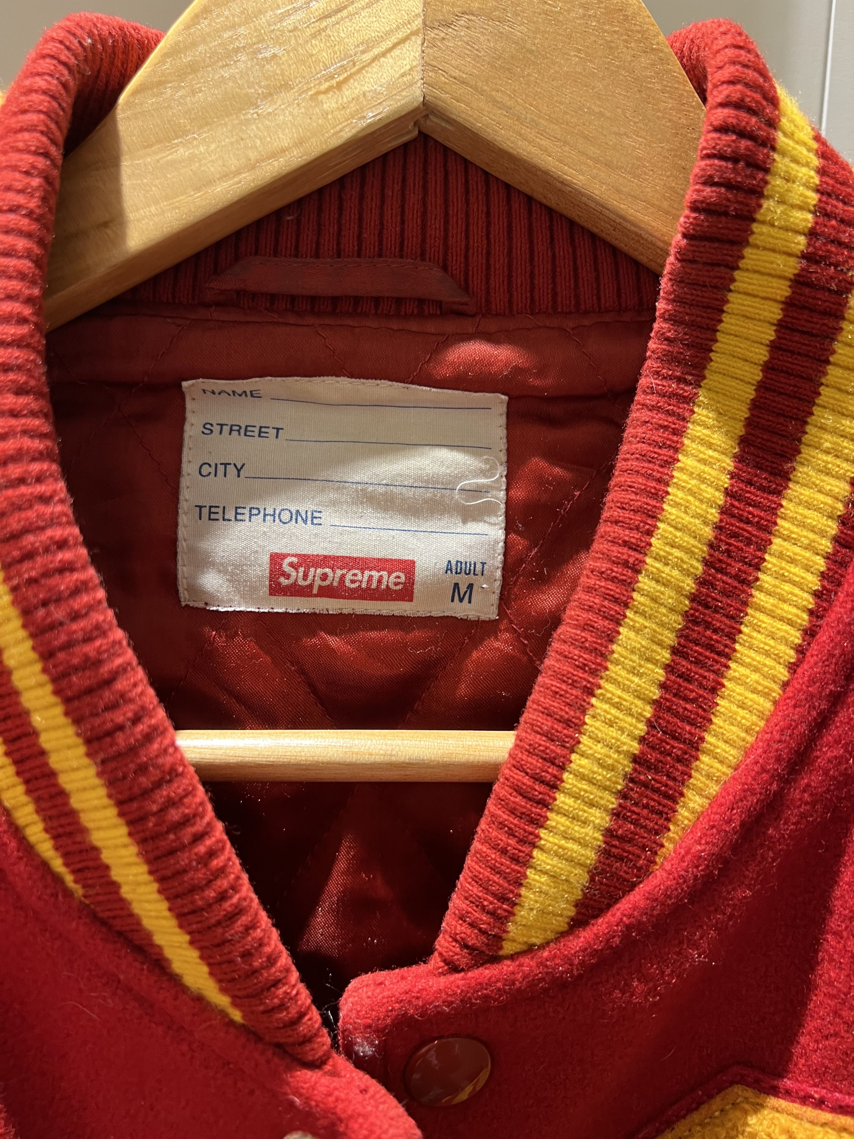 Supreme Supreme Academic Honors Varsity Jacket – Red/Gold Size US M / EU 48-50 / 2 - 2 Thumbnail
