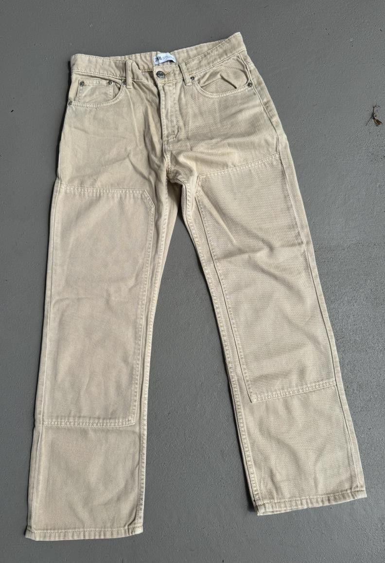 Zara Zara Cargo Cream Jean Size 6 Size 28" / US 6 / IT 42 - 1 Thumbnail