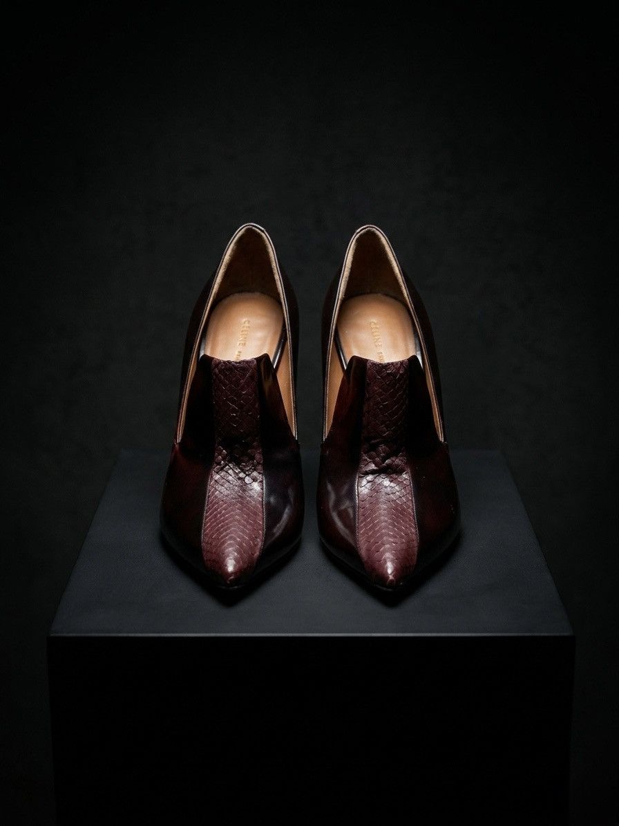 Celine Céline archive heels in pelle bordeaux e pitone. Size US 10 / IT 40 - 5 Thumbnail