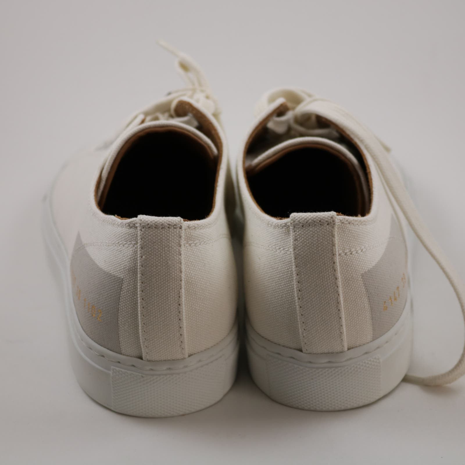 Common Projects Off White Tournament Leather Canvas Sneakers