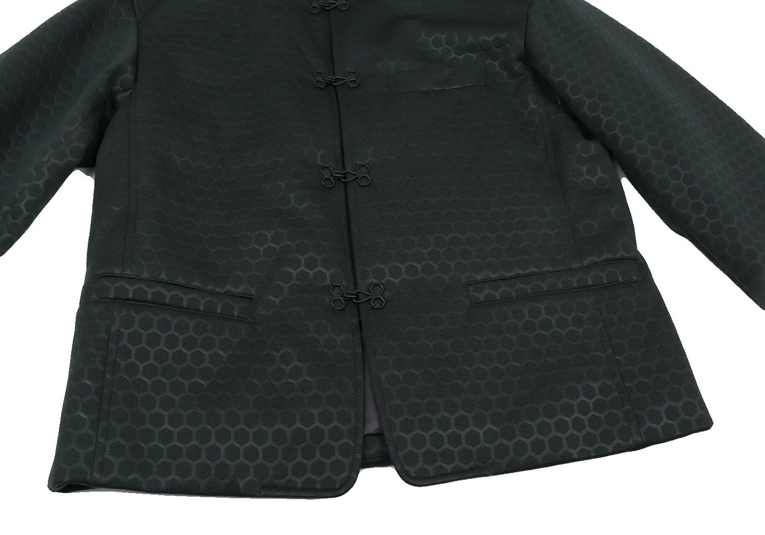 Issey Miyake Hexagon Embossed Hook Jacket in Deep Green Size US M / EU 48-50 / 2 - 9 Thumbnail