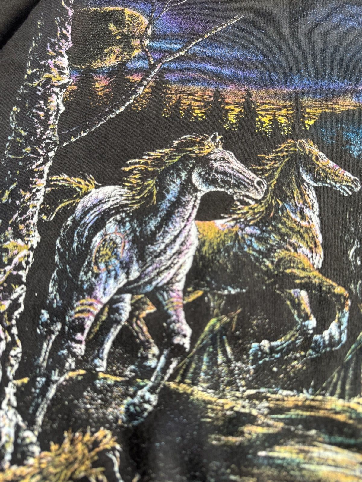 Vintage Vintage 90s Wild Horses Nature Moonlight & Thunder Art Shirt Size US M / EU 48-50 / 2 - 6 Thumbnail