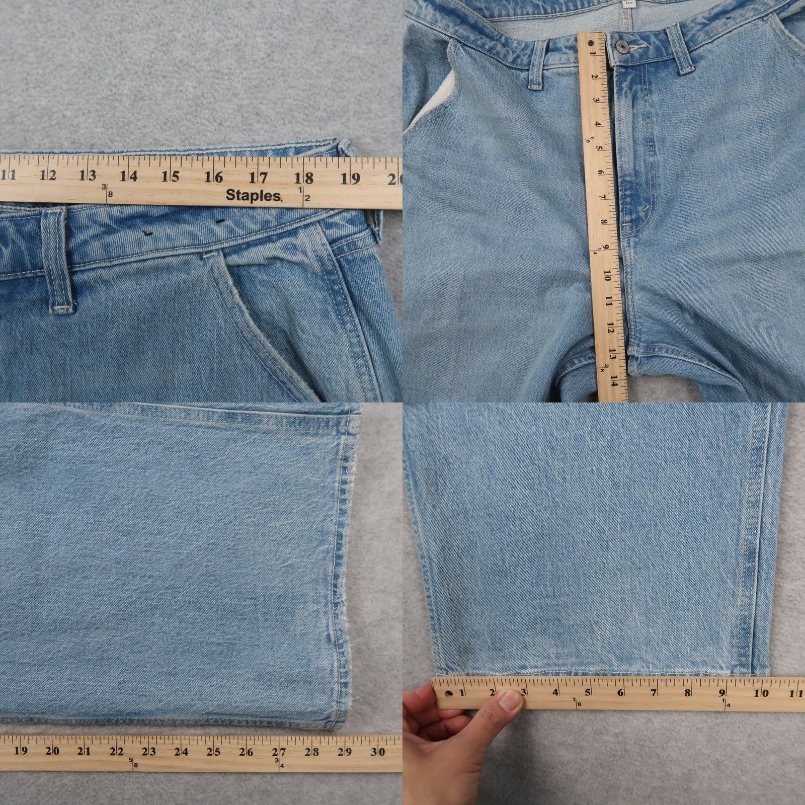 Abercrombie & Fitch Abercrombie & Fitch Jeans The 90s Relaxed High Rise Curve Love Carpenter 33/16s Blue Cotton Blend Denim Women Jeans Straight Pockets belt? Size 24" / US 00 / IT 34 - 8 Thumbnail