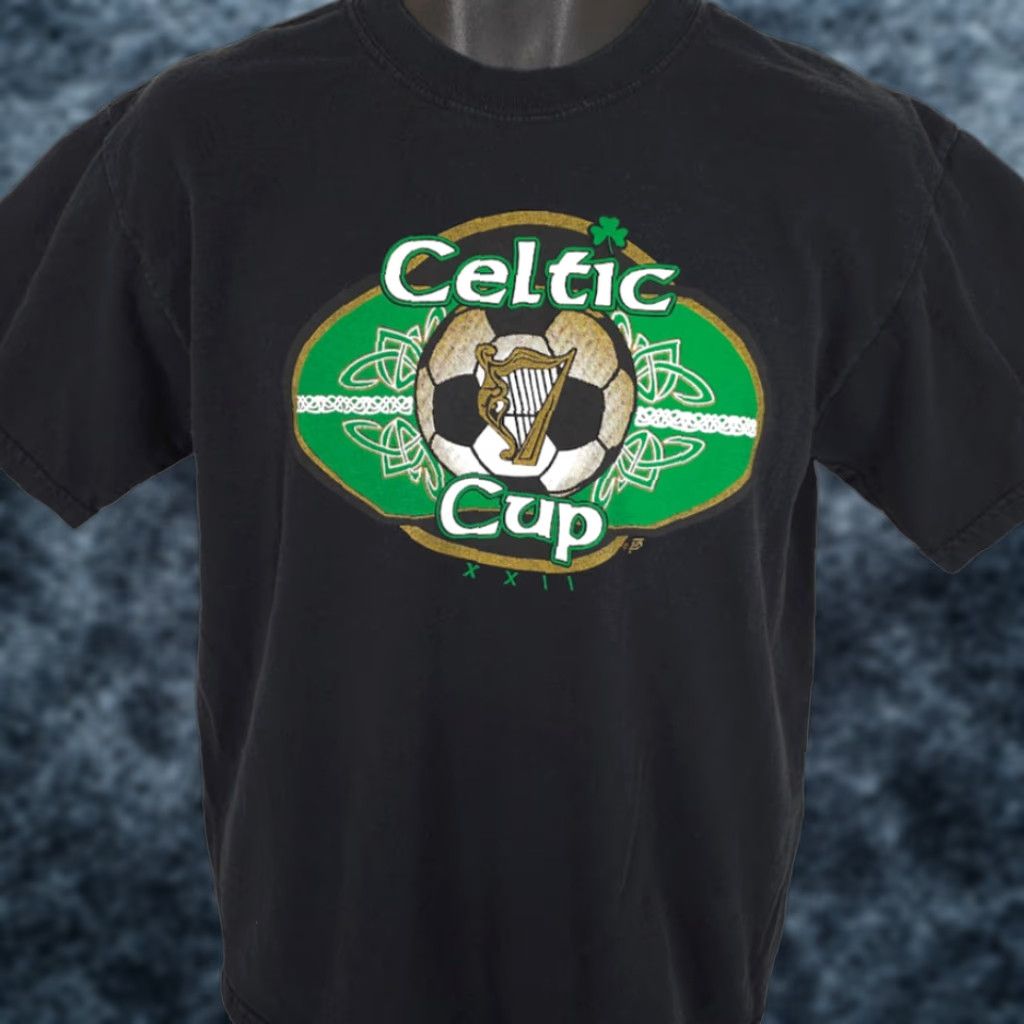 Gildan VINTAGE Celtic Cup T Shirt Mens Size Medium Black Y2K Soccer Tournament Size US M / EU 48-50 / 2 - 1 Thumbnail