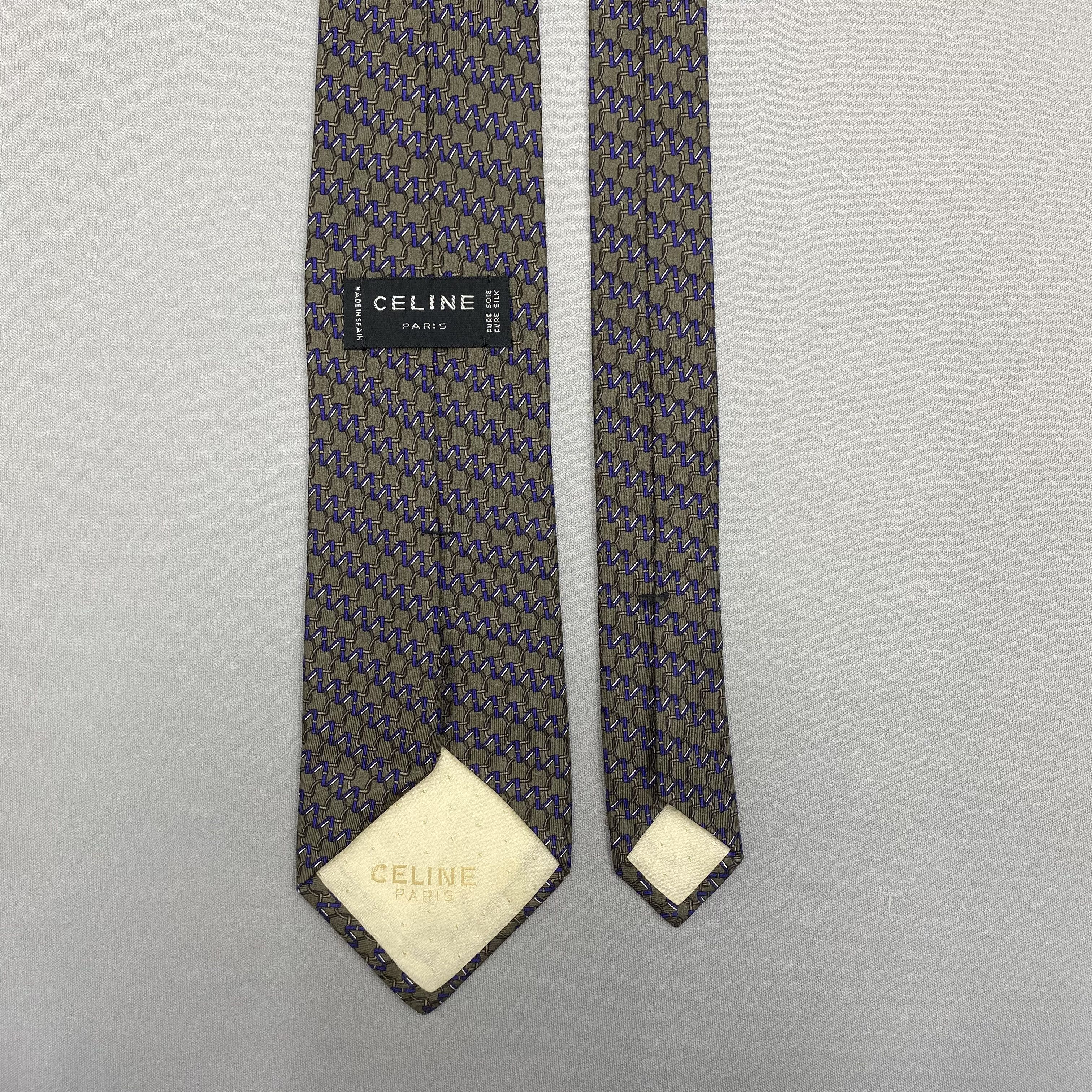 Celine Vintage Celine SILK Necktie Cravate Pure Silk Neck Tie Size ONE SIZE - 6 Thumbnail