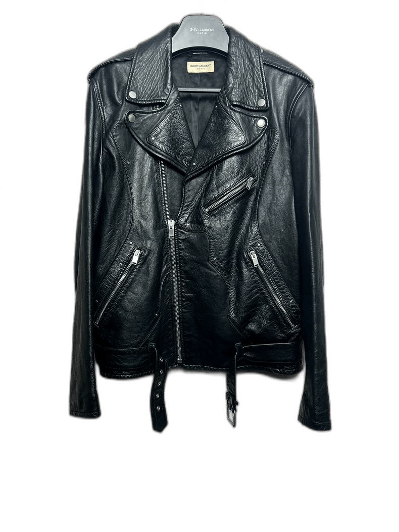 Saint Laurent Paris Saint Laurent Black Leather Biker Jacket-2507 Size US XXL / EU 58 / 5 - 1 Thumbnail