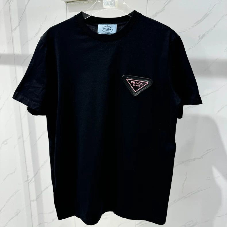 Prada Prada Black leather logo short sleeves 2501-Nextarrow Size S / US 4 / IT 40 - 1 Thumbnail