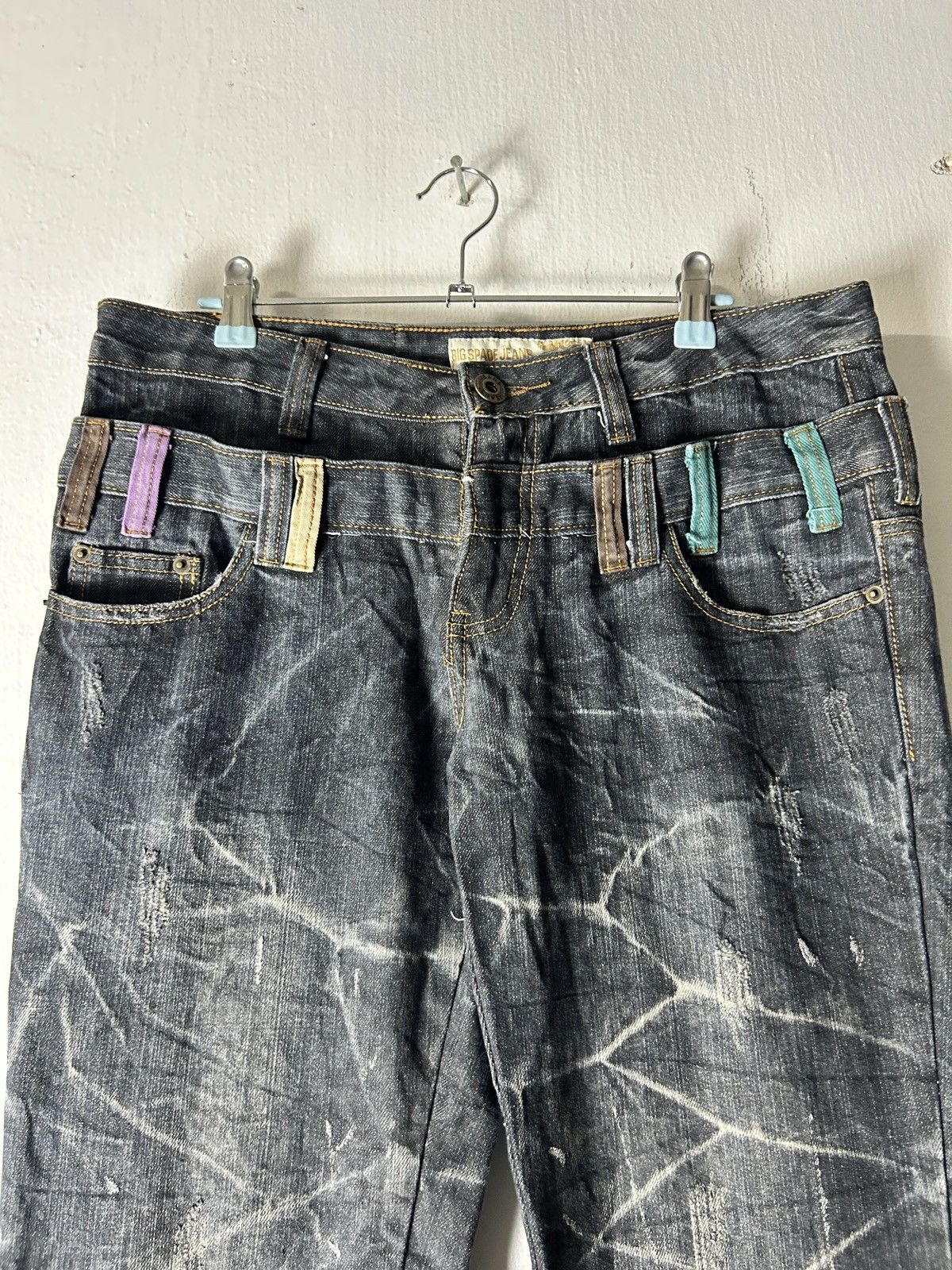 Le Grande Bleu (L.G.B.) Double Waist Sick Faded Explosion Fashion Japan Punk Style Size US 32 / EU 48 - 5 Thumbnail