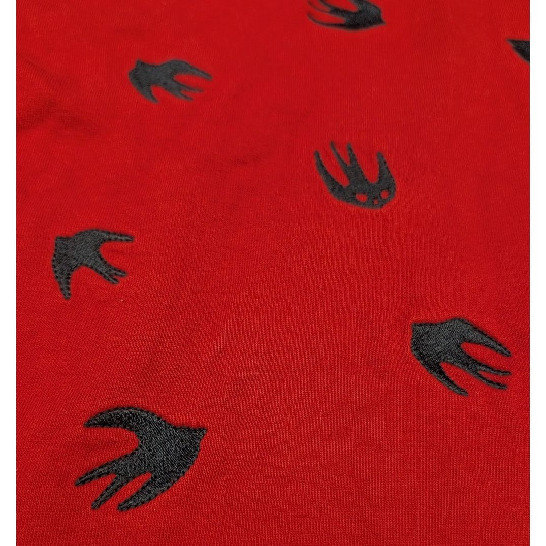 Alexander McQueen McQ Alexander McQueen Red and Navy Cutup Coverlock Hoodie Size US S / EU 44-46 / 1 - 3 Thumbnail
