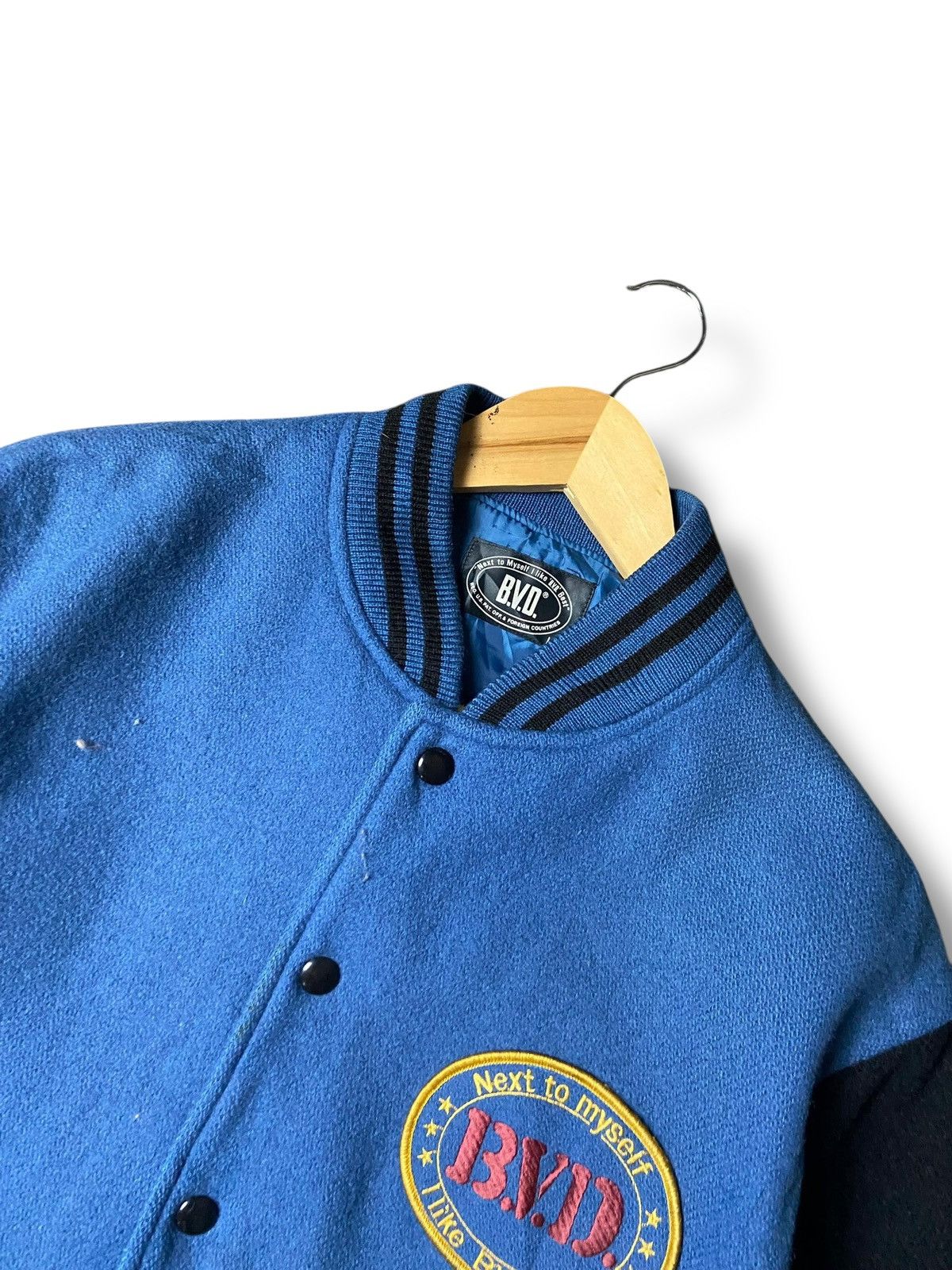 Japanese Brand Vintage B.V.D Varsity Wool Bomber Jacket (168) Size US L / EU 52-54 / 3 - 4 Thumbnail