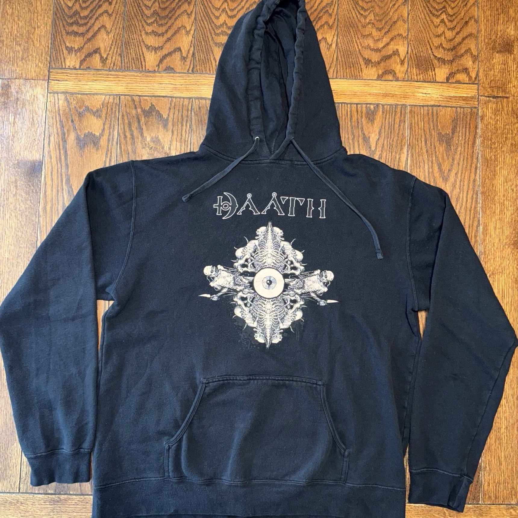 Vintage VINTAGE Daath Hoodie Metal Band Black XL Man Pullover Hooded Graphic Print Skull Logo Size US XL / EU 56 / 4 - 2 Thumbnail