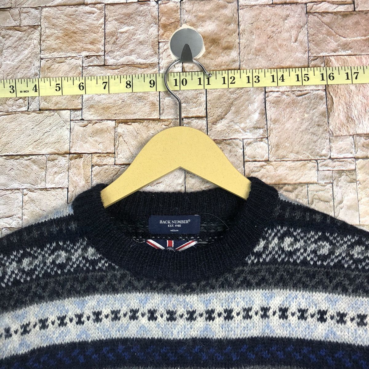 Homespun Knitwear × Japanese Brand × Vintage Back Number art Blue Knitwear like coogi #A773 Size M / US 6-8 / IT 42-44 - 4 Thumbnail