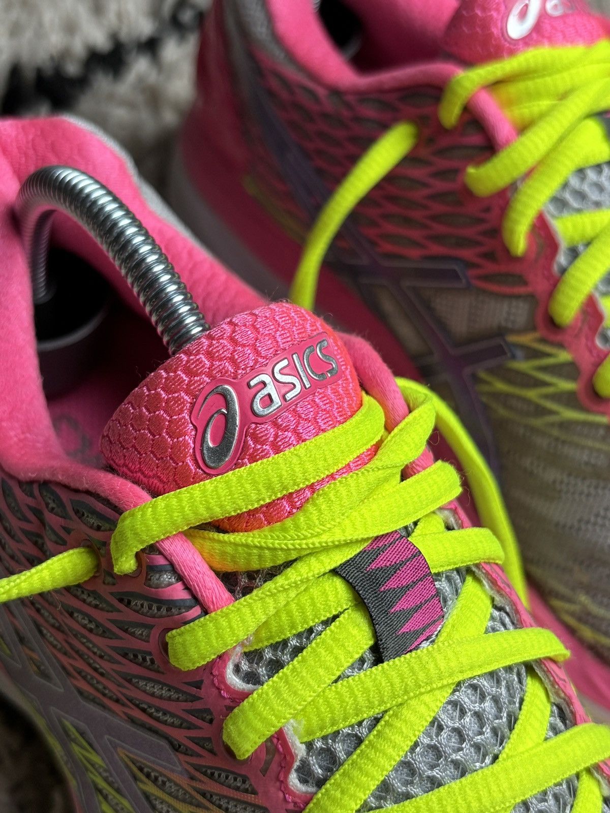 Asics Asics Gel Nimbus 18 Crazy Multicolor Pink Running Sneakers Size US 7.5 / IT 37.5 - 9 Thumbnail
