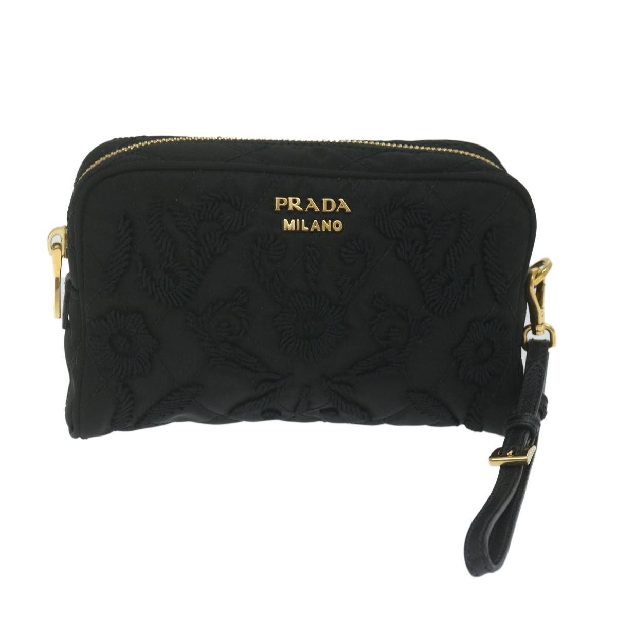 Prada Tessuto Black Synthetic Clutch Bag (Pre-Owned) Size ONE SIZE - 1 Thumbnail