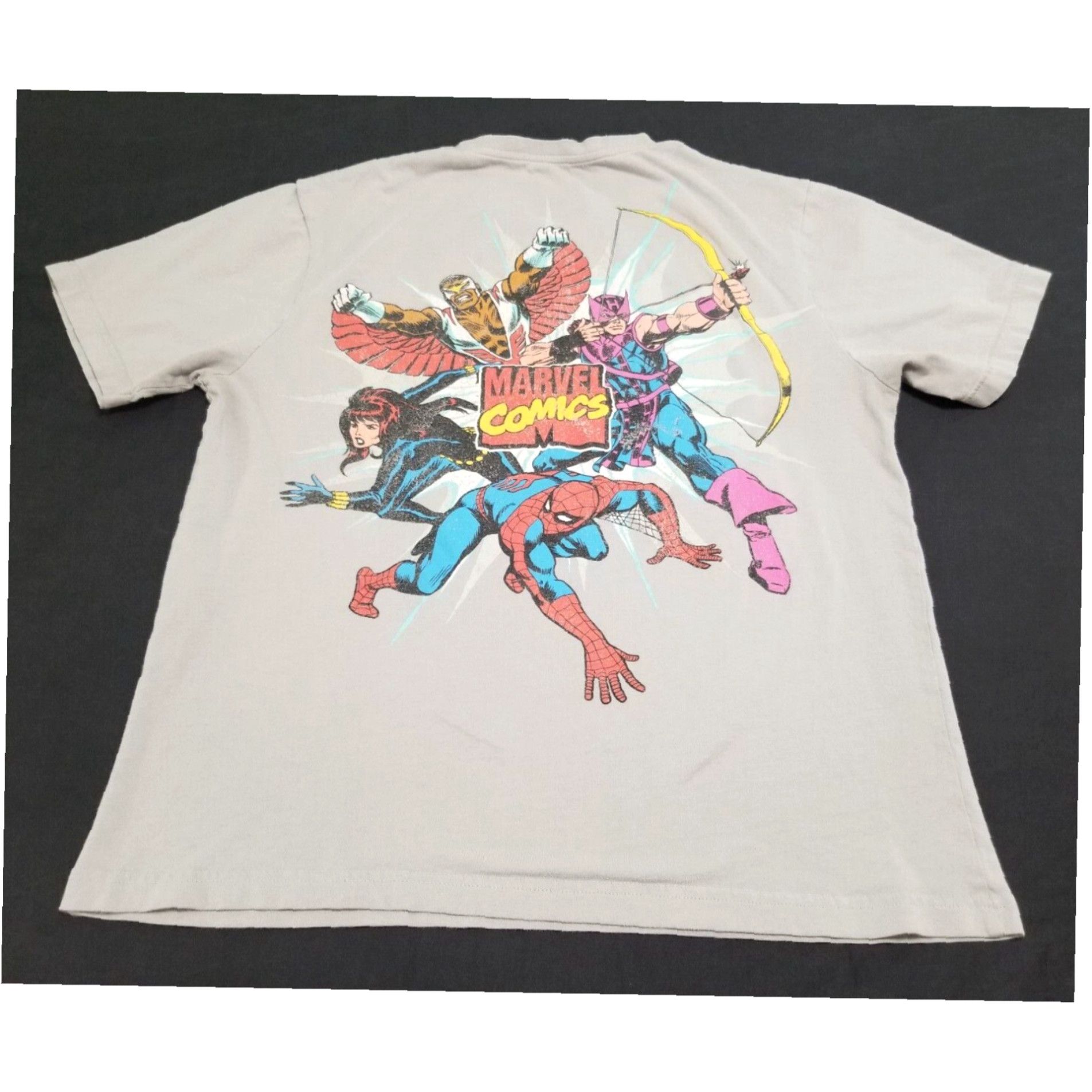 Vintage Marvel Comics Super Hero Spider Man Gray Short Sleeve Shirt for ...