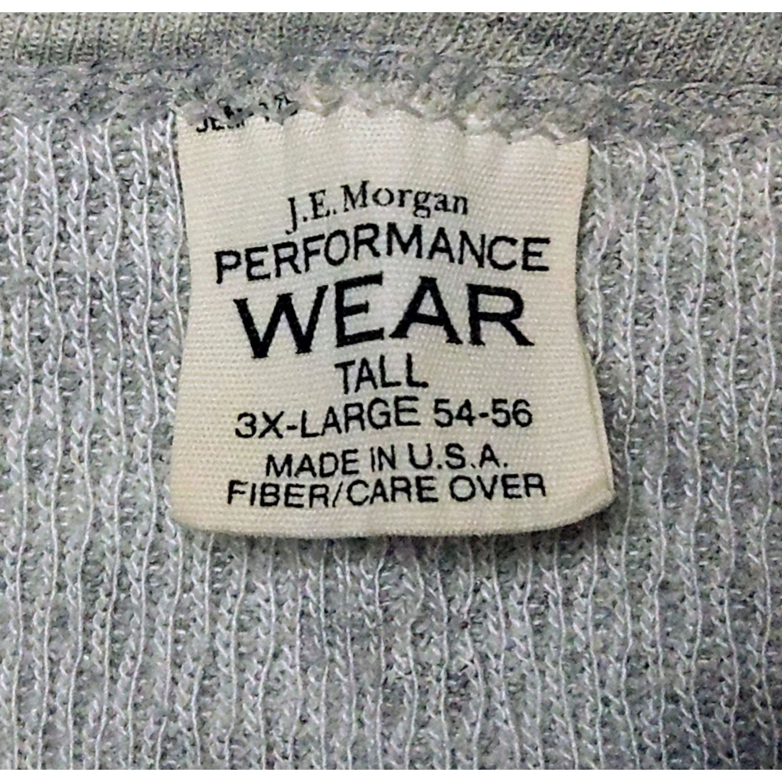 Vintage J.E. Morgan Vintage Long Johns Thermal Long Sleeve Waffle Shirt Sz 3XL Tall USA Gray Crew Neck Knit 90s Mens Shirt Size US XXL / EU 58 / 5 - 6 Thumbnail