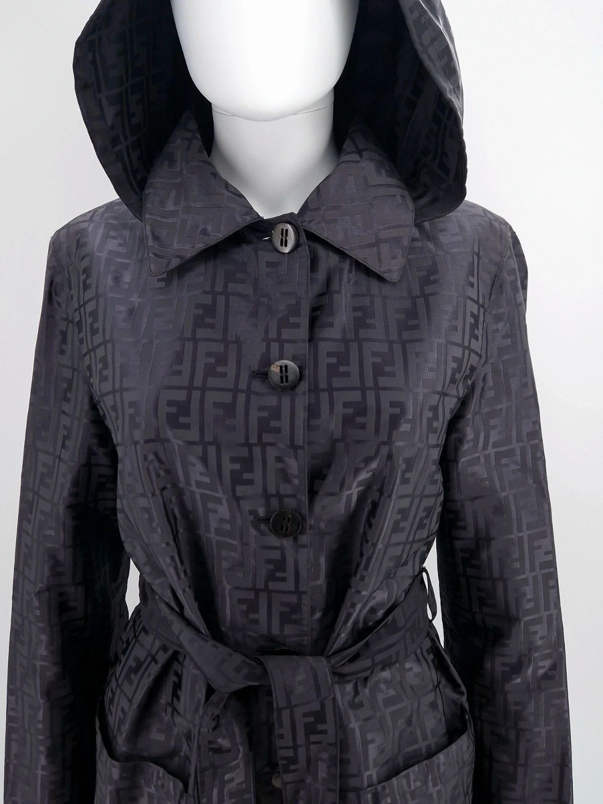 Fendi Fendi Zucca FF Monogram Hooded Trench Coat Size S / US 4 / IT 40 - 2 Thumbnail