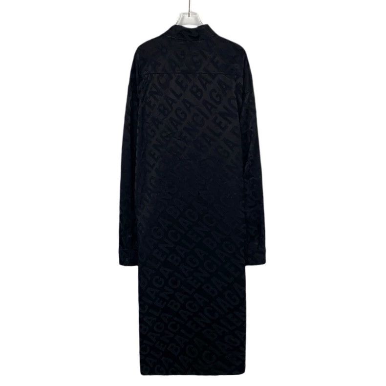 Other Balenciaga size 38 Black lapel shirt dress with full dark Size S / US 4 / IT 40 - 2 Thumbnail