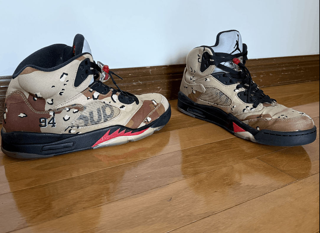 Jordan Brand × Supreme Air Jordan 5 Retro Supreme Desert "Camo" Size US 11.5 / EU 44-45 - 4 Thumbnail