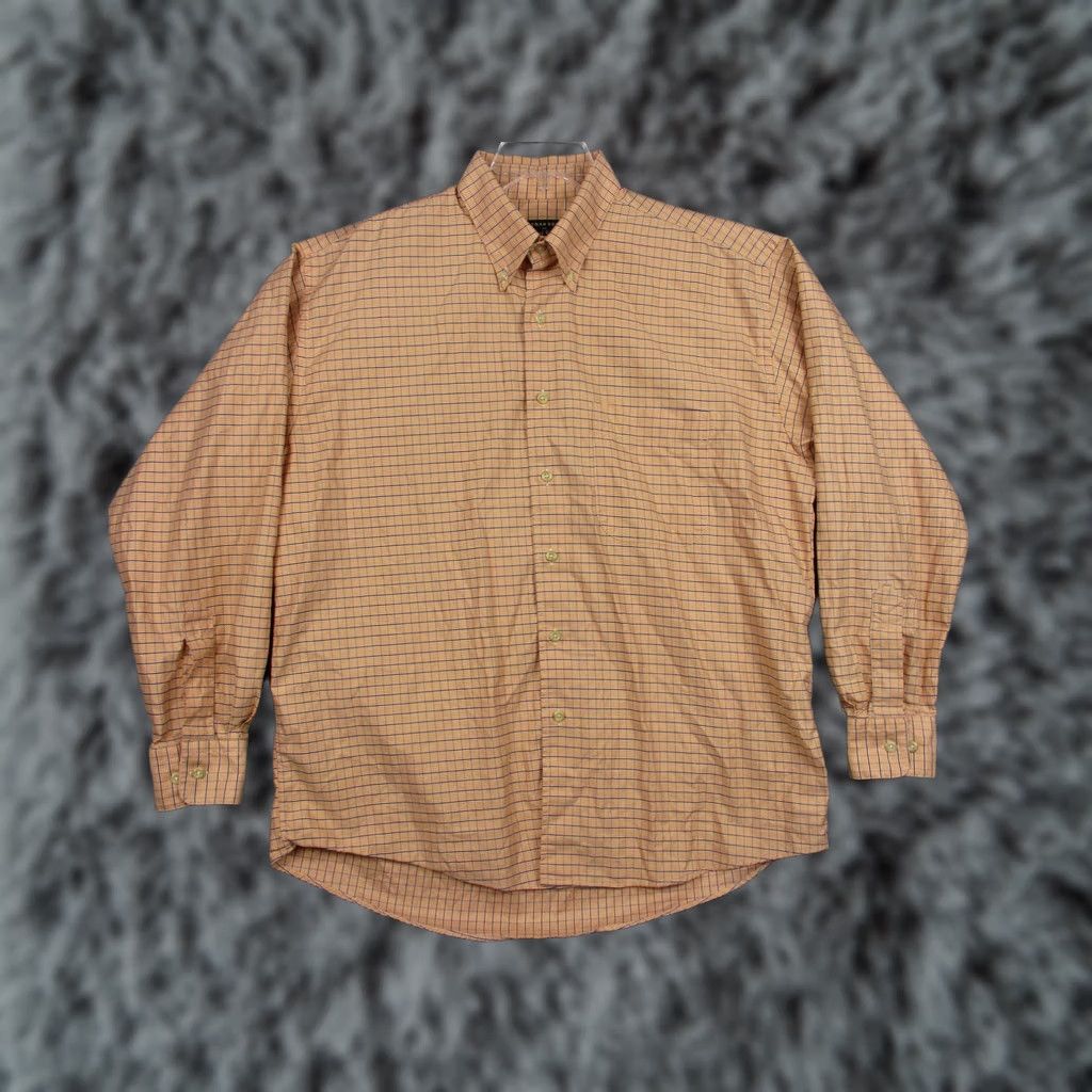 Vintage Gitman Bros Shirt Mens L Orange Check Button-Down Made USA Cotton Pocket Size US L / EU 52-54 / 3 - 1 Thumbnail