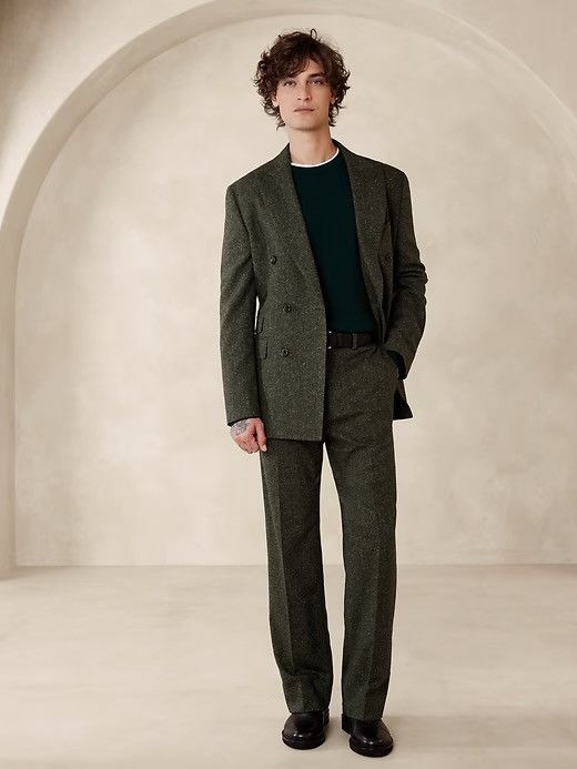 Banana Republic • Joaquin Tweed Green DB Suit • 38R / 32R