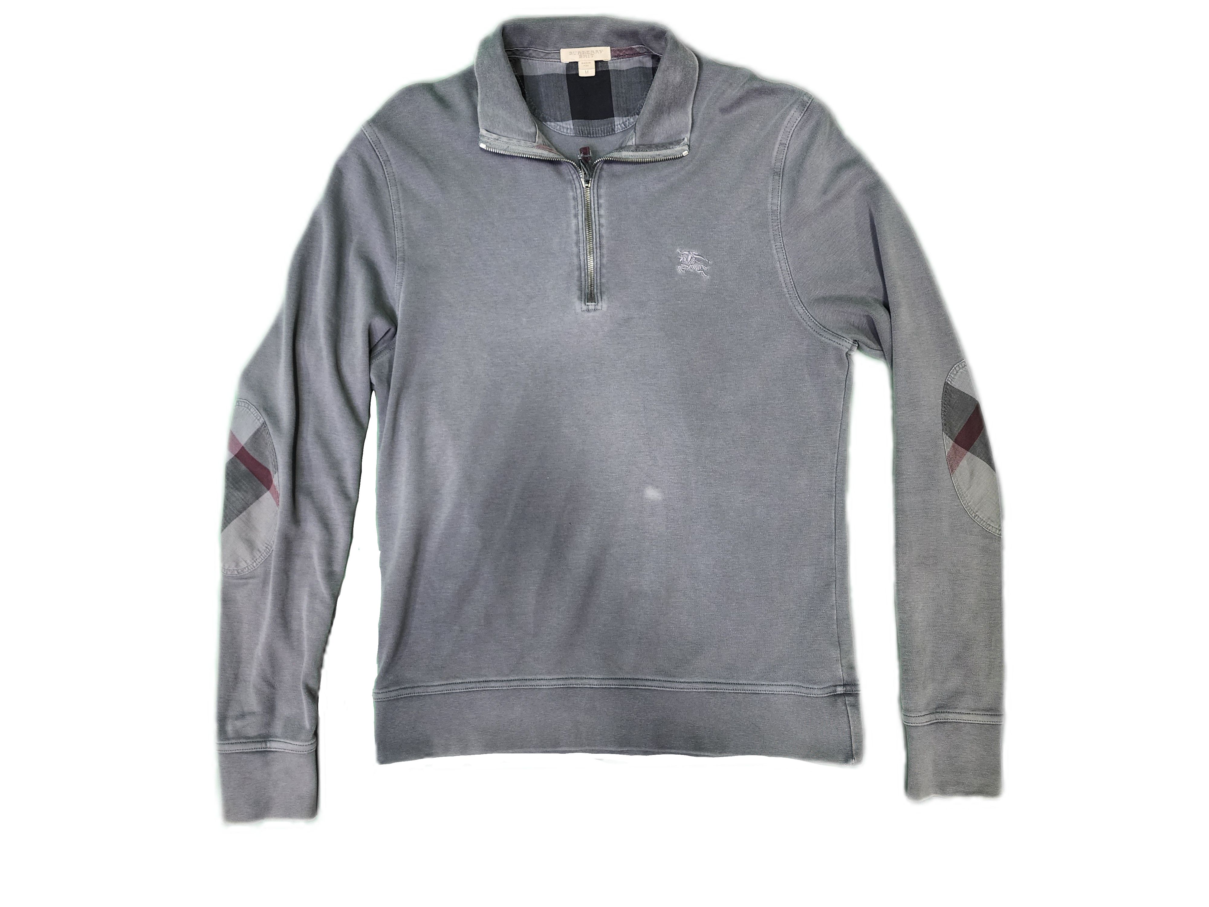 Grey Burberry Brit Quarter Zip