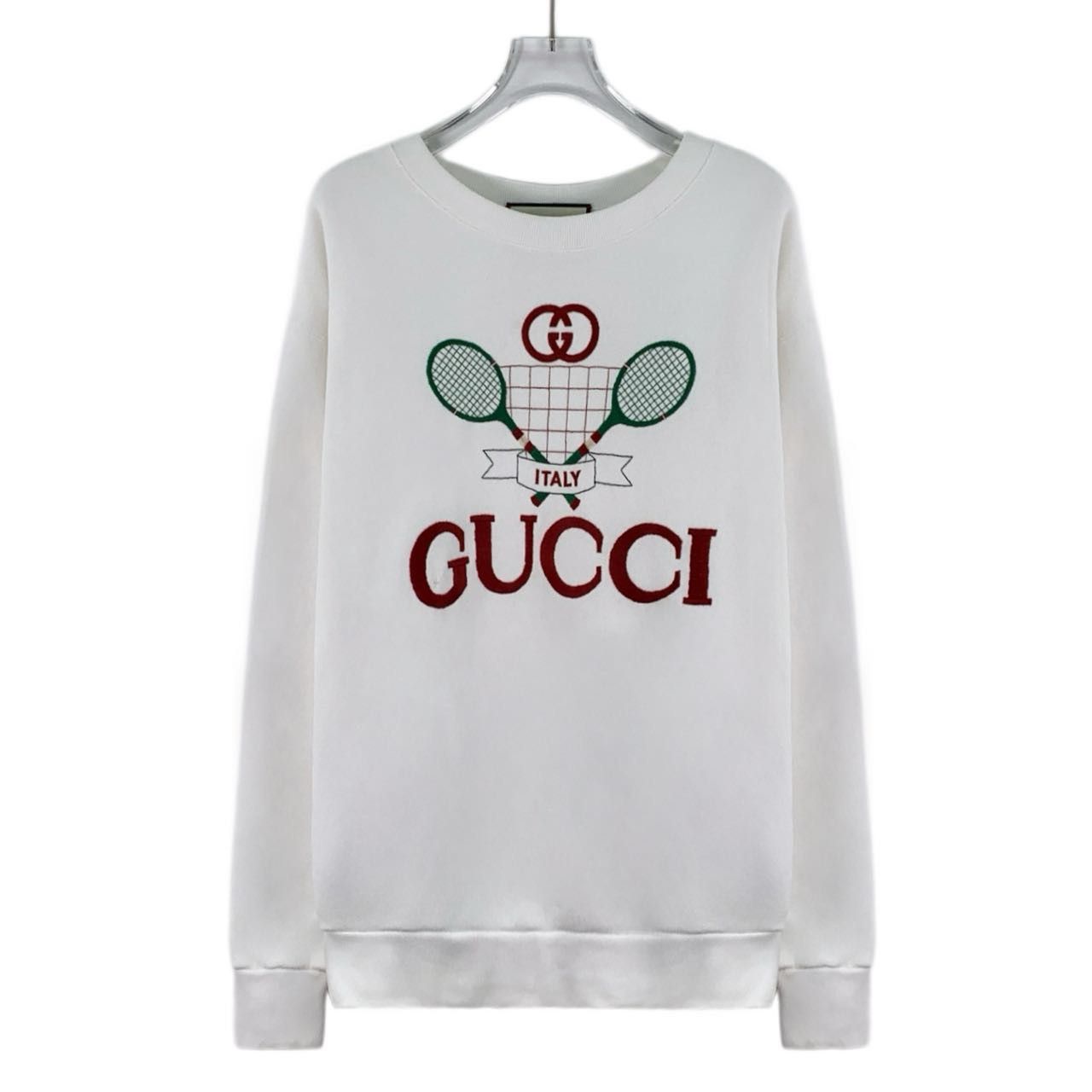 Gucci Gucci Tennis Logo Sweatshirt White (S) Size US S / EU 44-46 / 1 - 1 Thumbnail