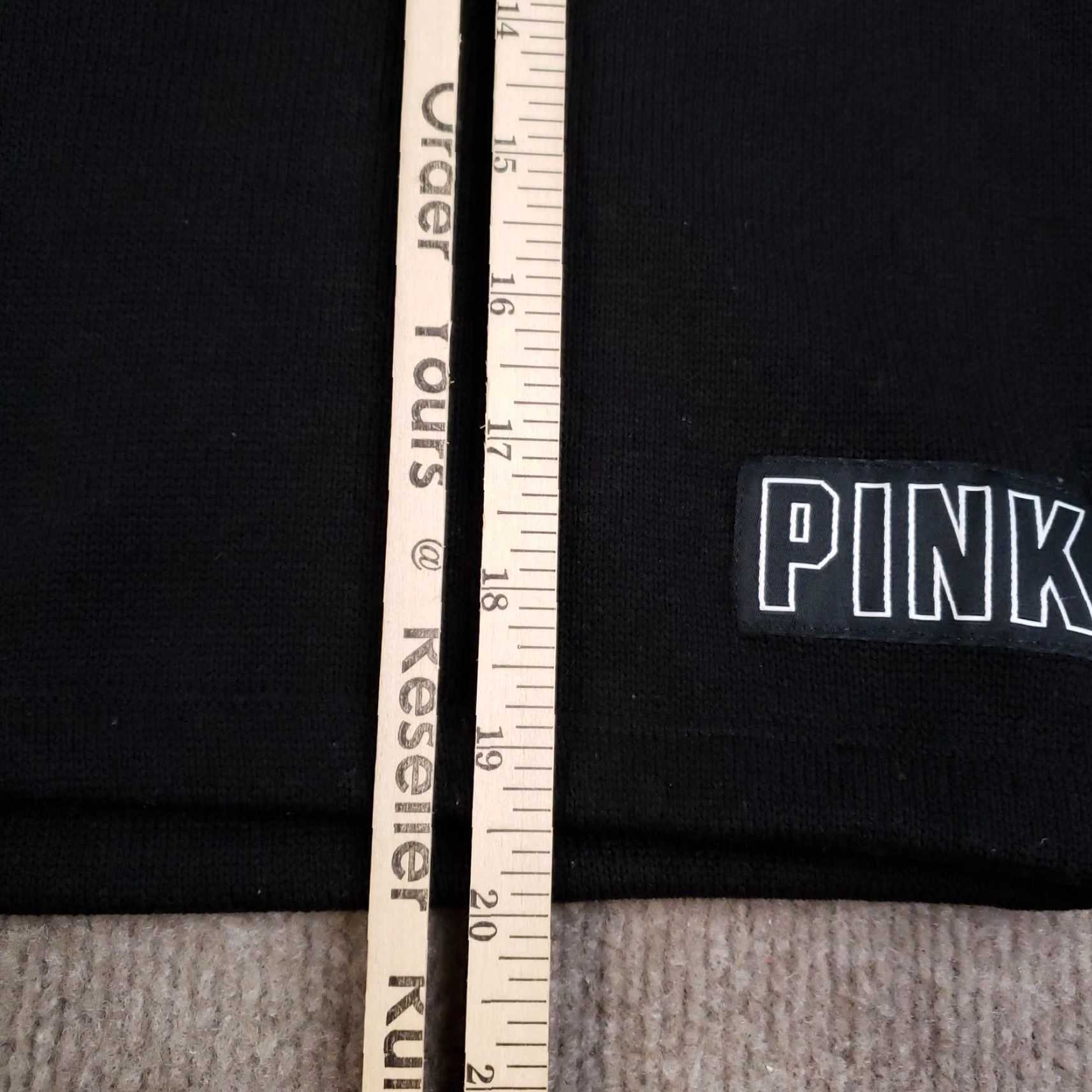 Pinko PINK Hoodie Victoria's Secret Womens Small Black Cropped Drawstring Pullover Size S / US 4 / IT 40 - 4 Thumbnail