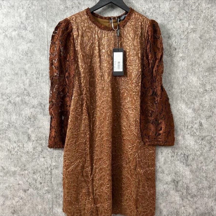 Dolce & Gabbana Dolce & Gabbana Brown Lace Dress Size S / US 4 / IT 40 - 1 Thumbnail