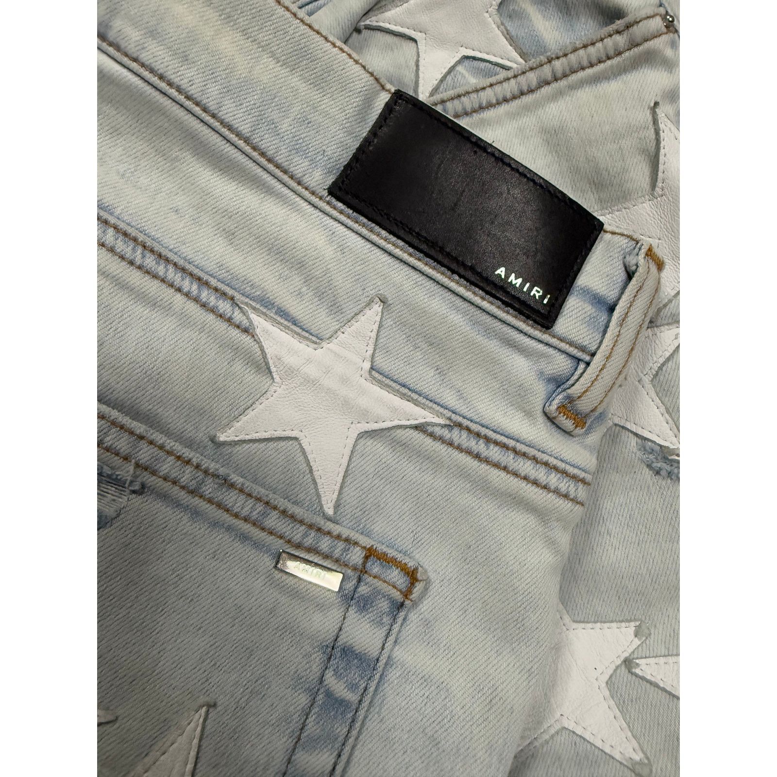Amiri Amiri Chemist Jeans Light Wash White Stars Used 38 Size US 38 / EU 54 - 4 Thumbnail