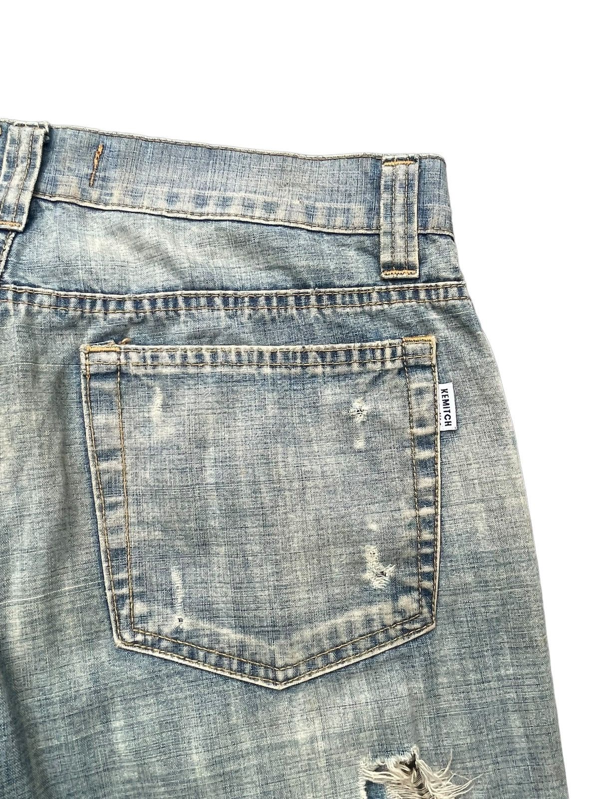 Designer Vintage Kemitch Socialite Faded Distressed Denim Size US 32 / EU 48 - 12 Thumbnail