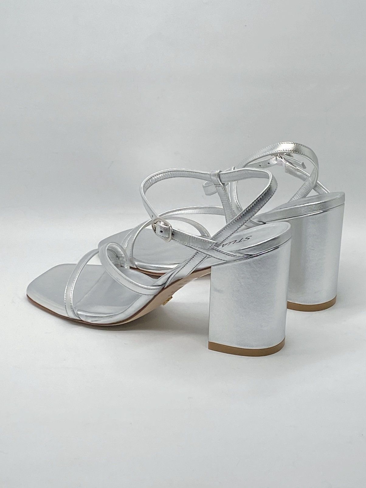 Stuart Weitzman Stuart Weitzman Metallic Leather Block-Heel Sandals size 6.5 Size US 6.5 / IT 36.5 - 9 Thumbnail