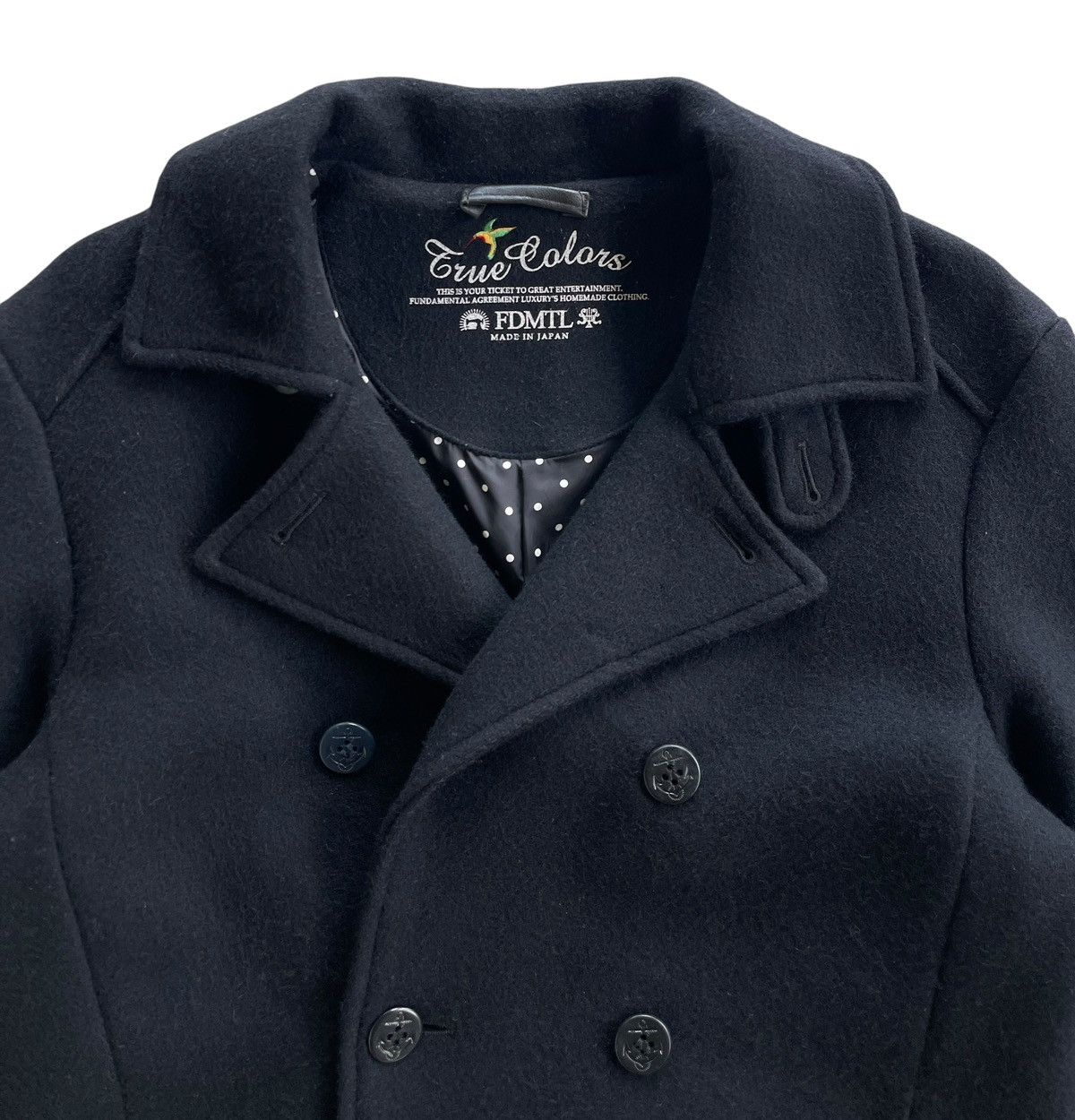 FDMTL FDMTL Wool Black Pea Jacket Size L / US 10 / IT 46 - 4 Thumbnail