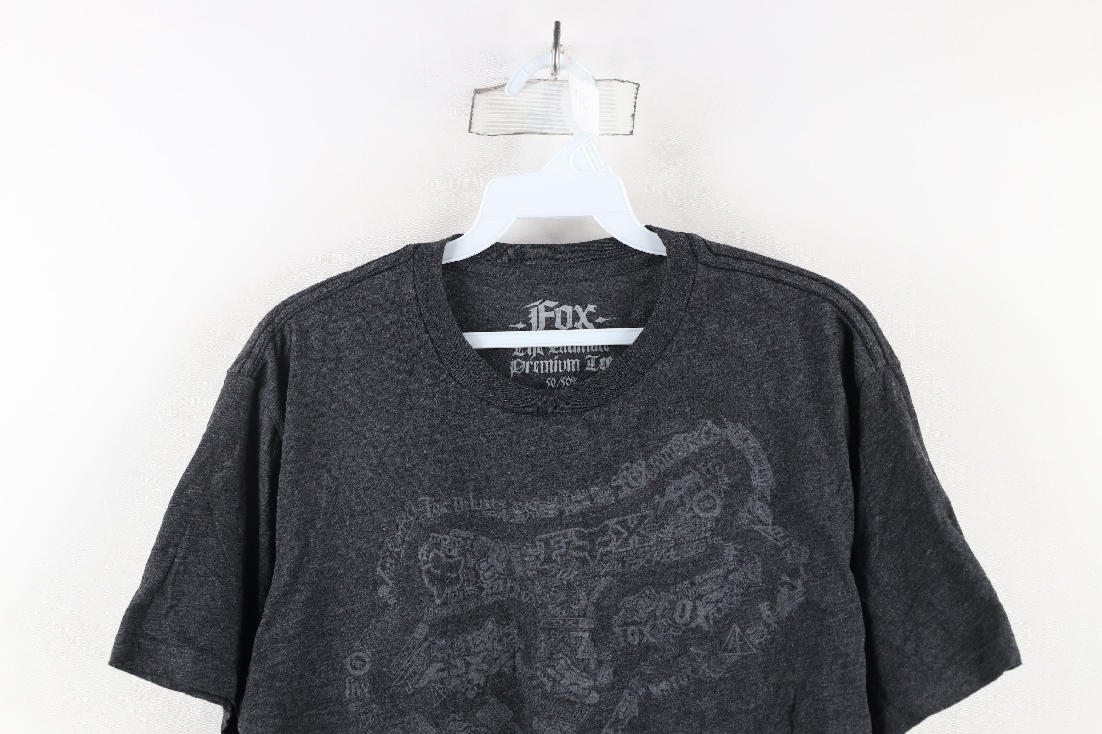 Fox Racing × Vintage Fox Racing Big Logo Short Sleeve T-Shirt Charcoal Gray Size US M / EU 48-50 / 2 - 2 Thumbnail